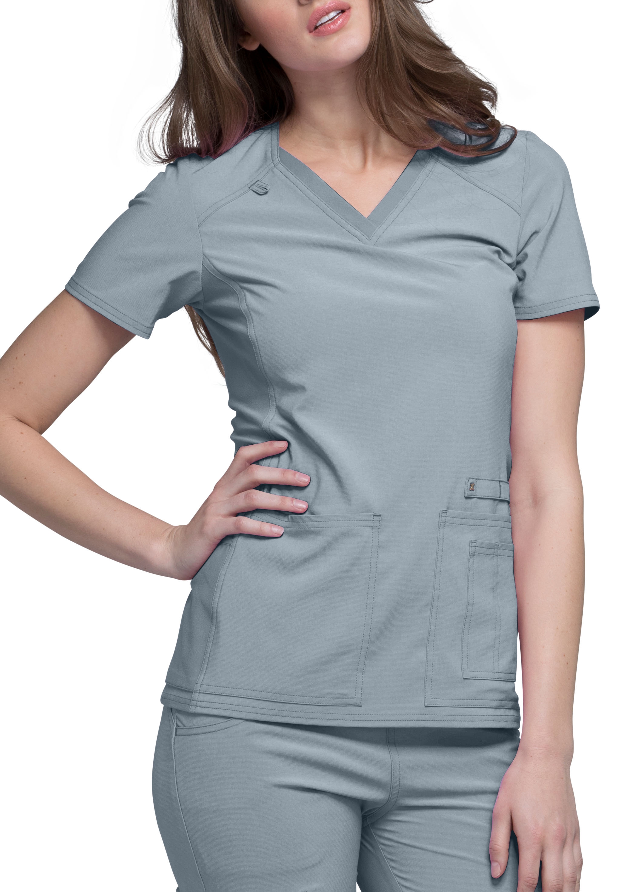 Cherokee Iflex V-Neck Knit Panel Scrub Top