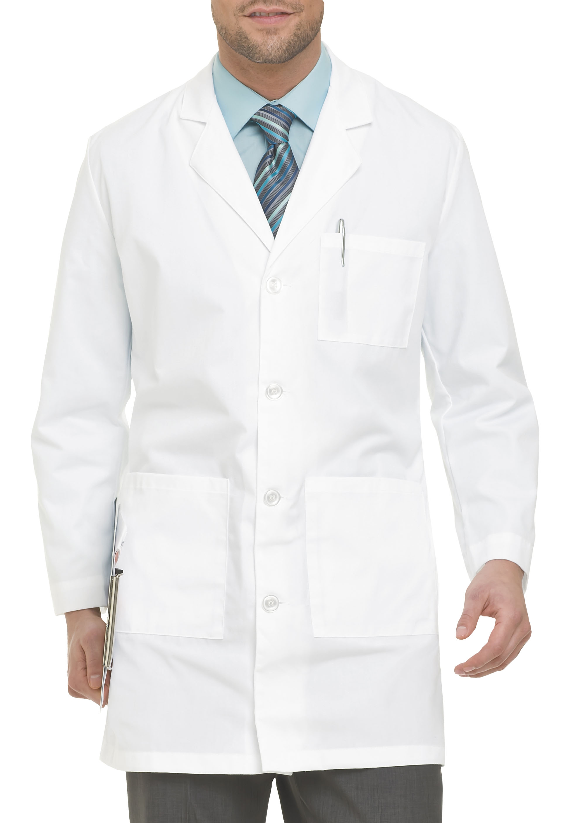 Landau Mens 37.5 Inch 4 Button Lab Coat