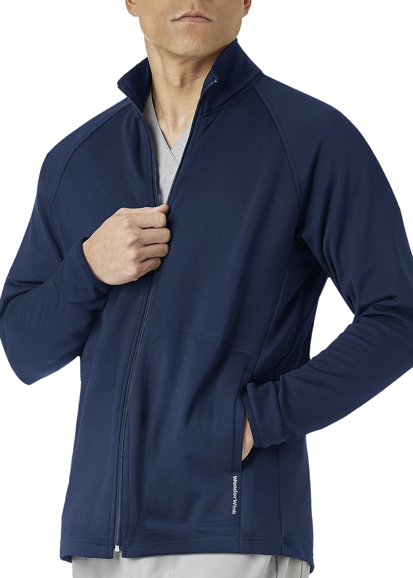 WonderWink Men's Fleece Full Zip Scrub Jacket