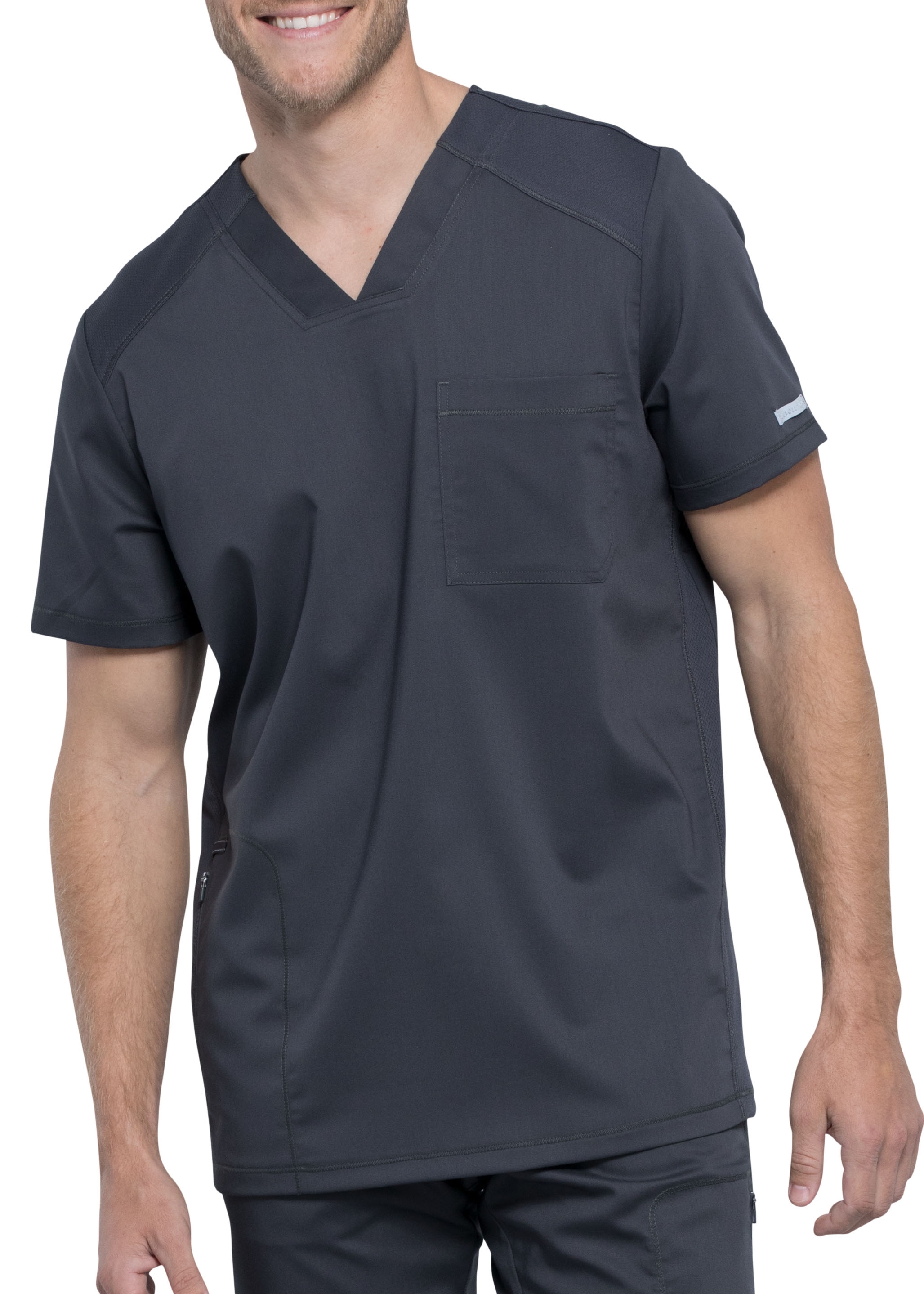 Cherokee Workwear Revolution Men's Mesh Contrast Scrub Top