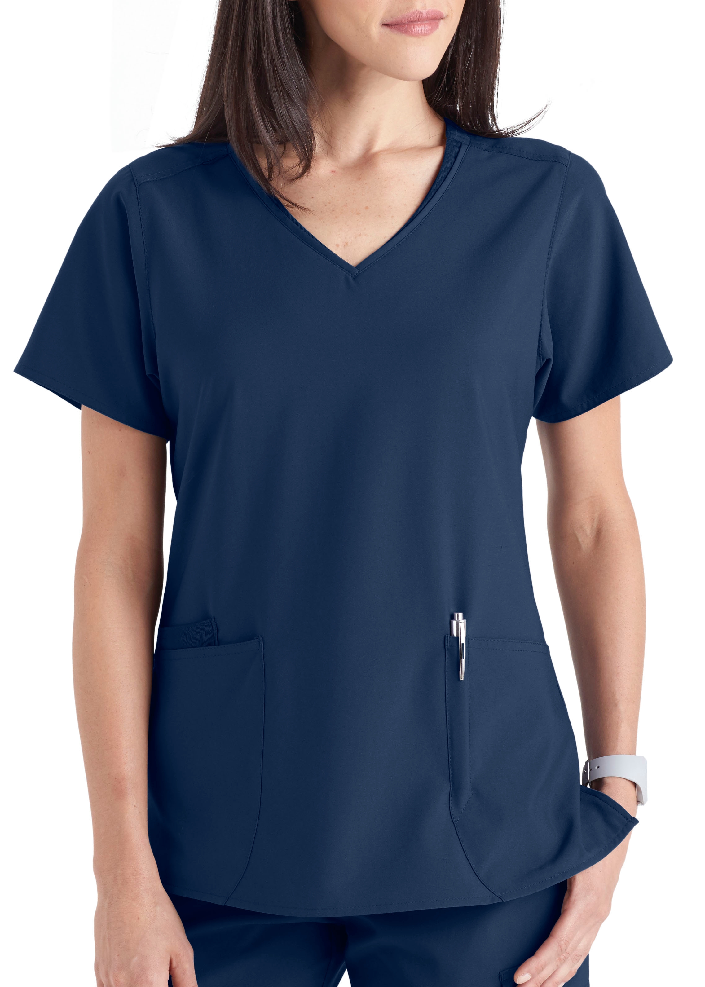 Beyond Scrubs Active+ Christie 3 Pocket V-Neck Scrub Top