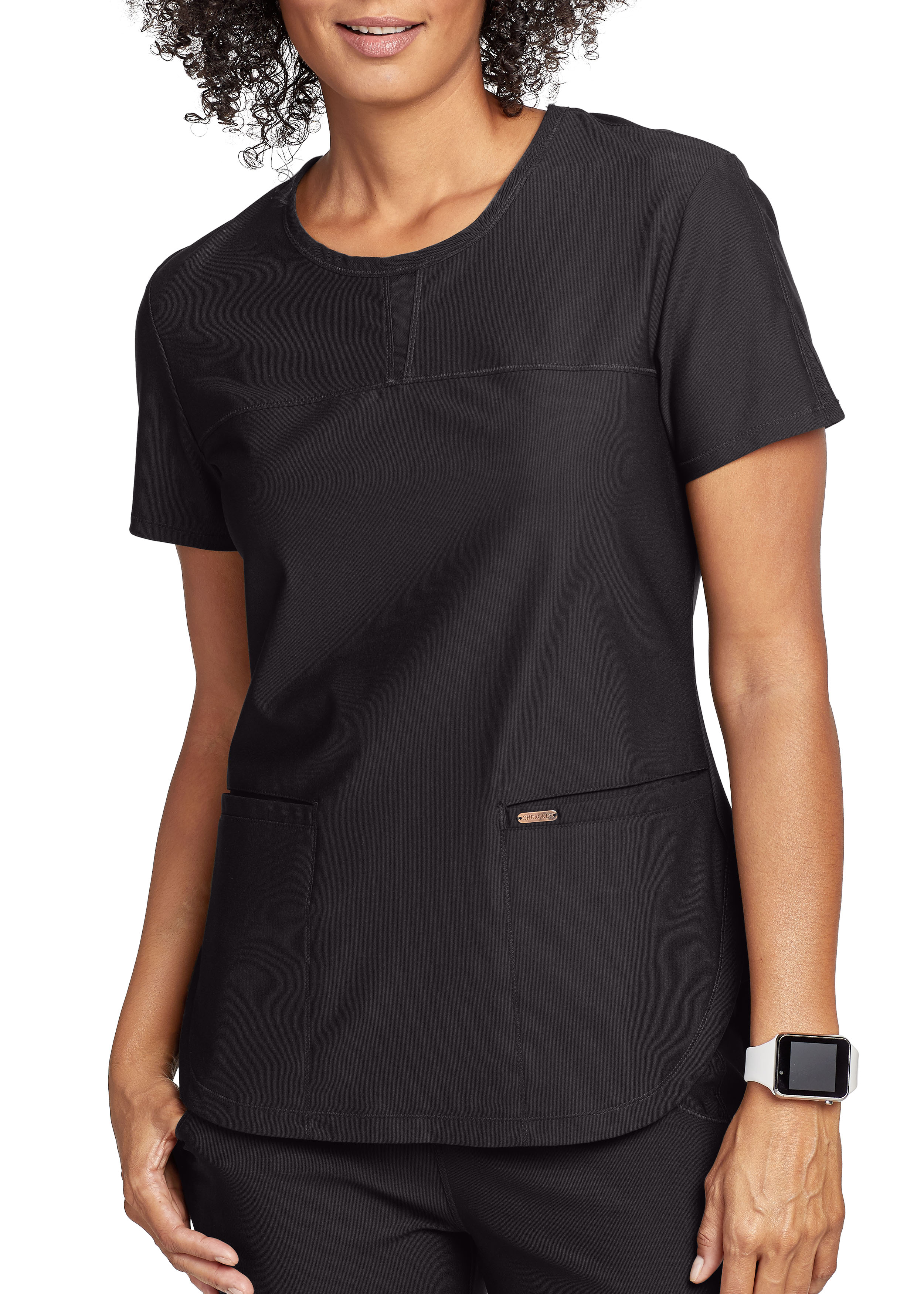 Form by Cherokee Round Neck Keyhole Scrub Top