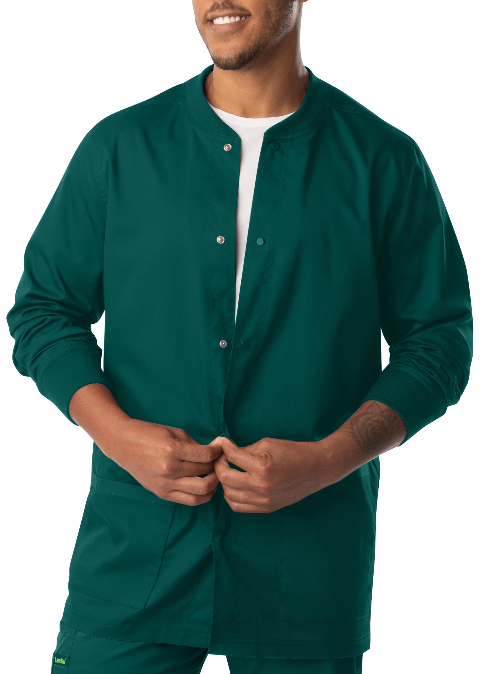 Landau Proflex Men's Snap Front Warm Up Scrub Jacket