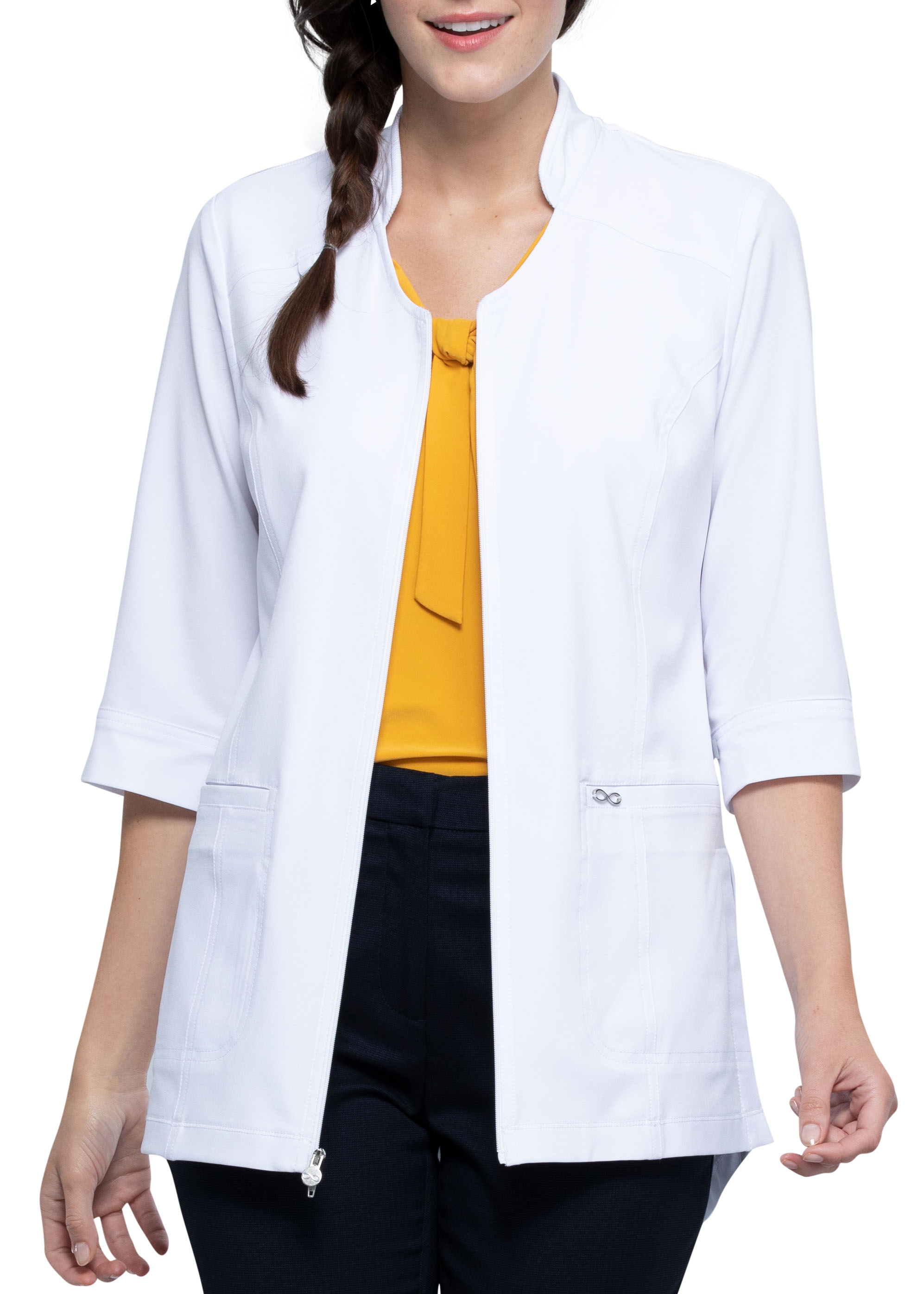 Infinity By Cherokee Zip Front Lab Coat