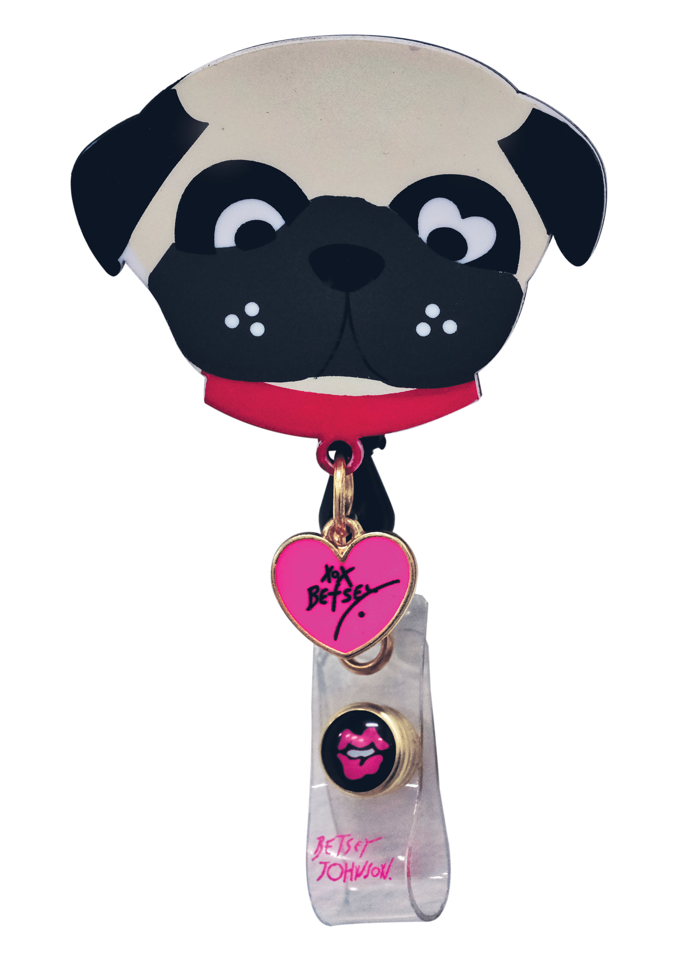 Betsey Johnson PUG Badge Reels