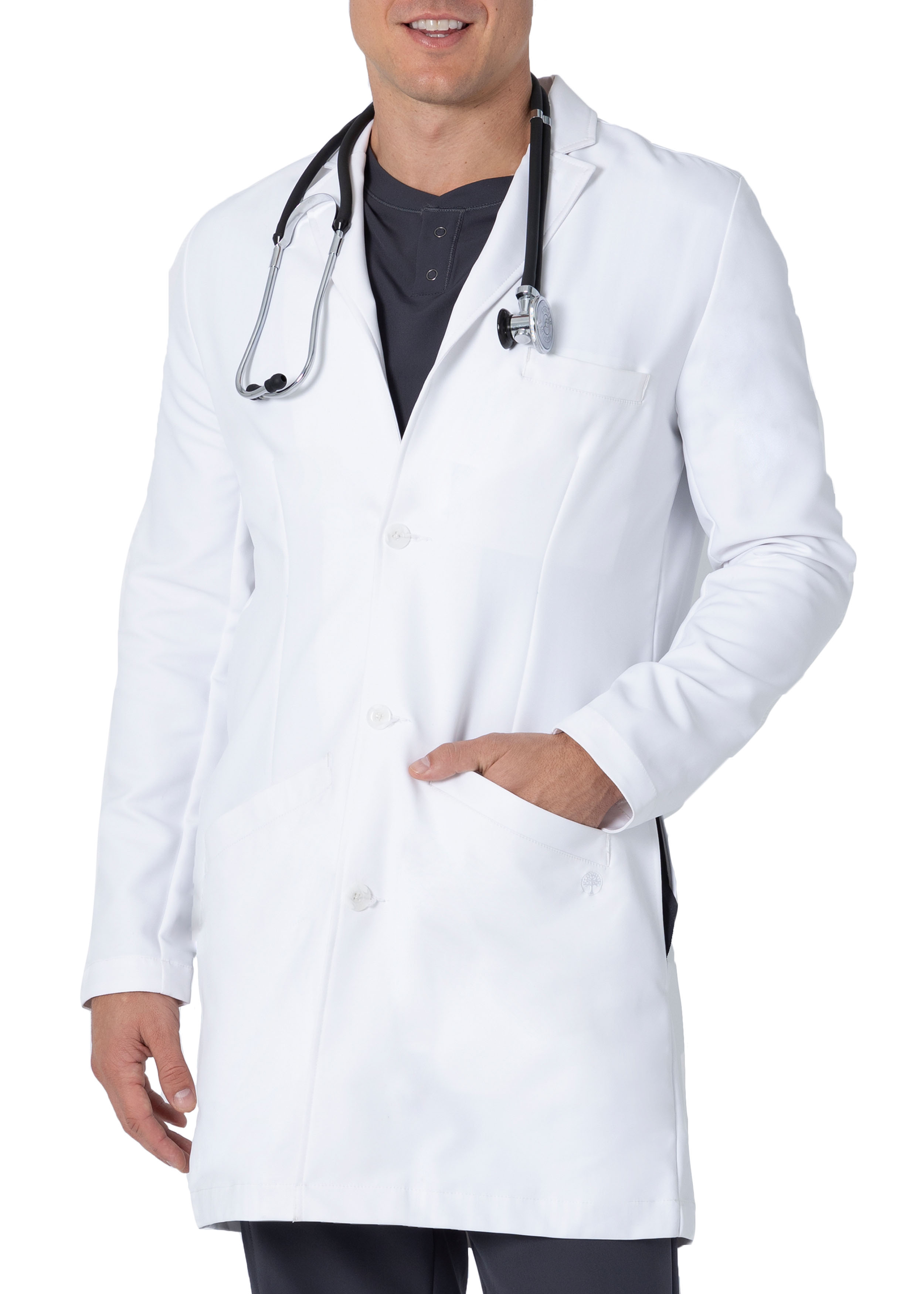 The White Coat The Professional Lyndon 39 Inch 5 Pocket Lab Coat