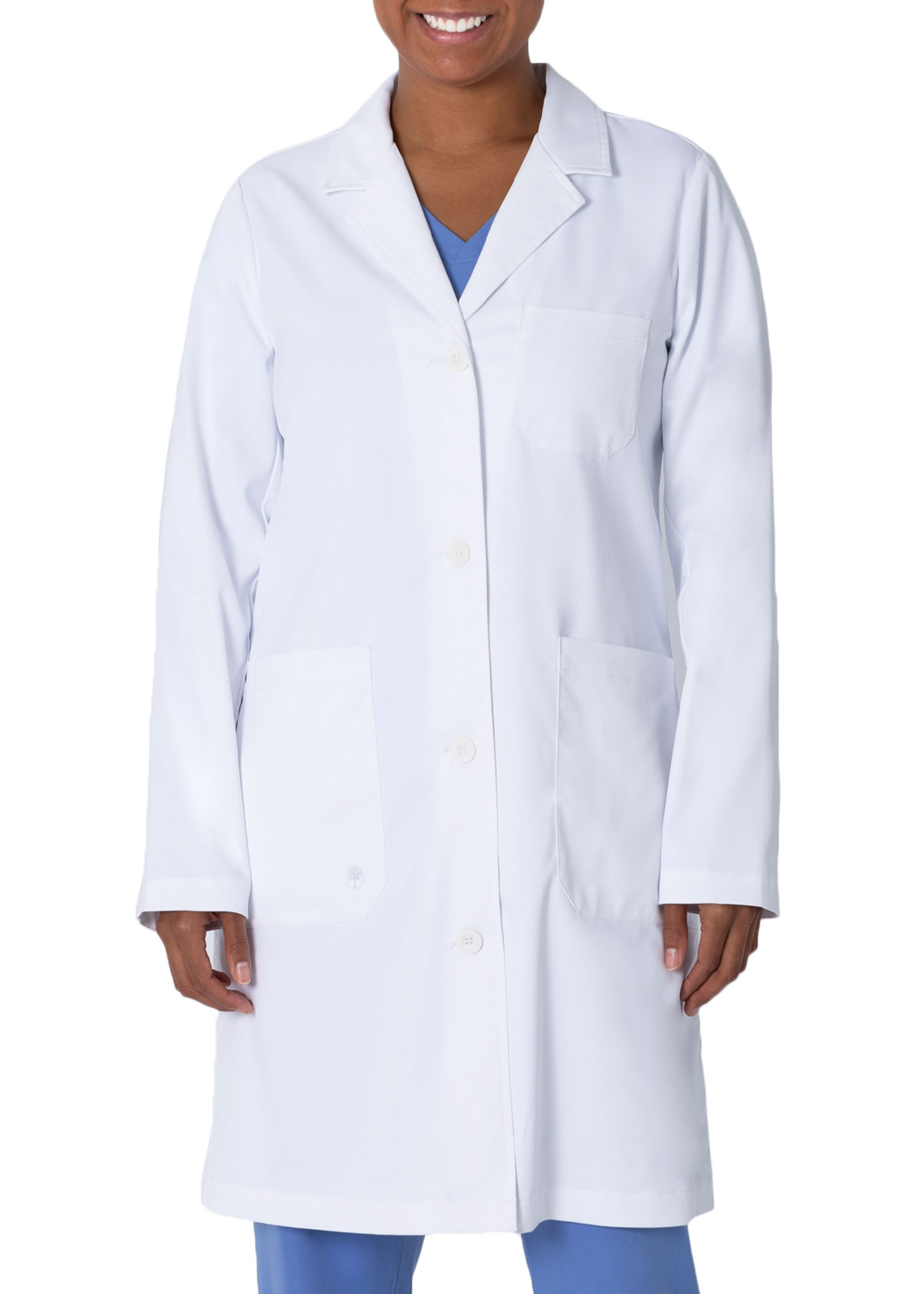 The White Coat The Minimalist Faye 37.5 Inch 5 Pocket Lab Coat