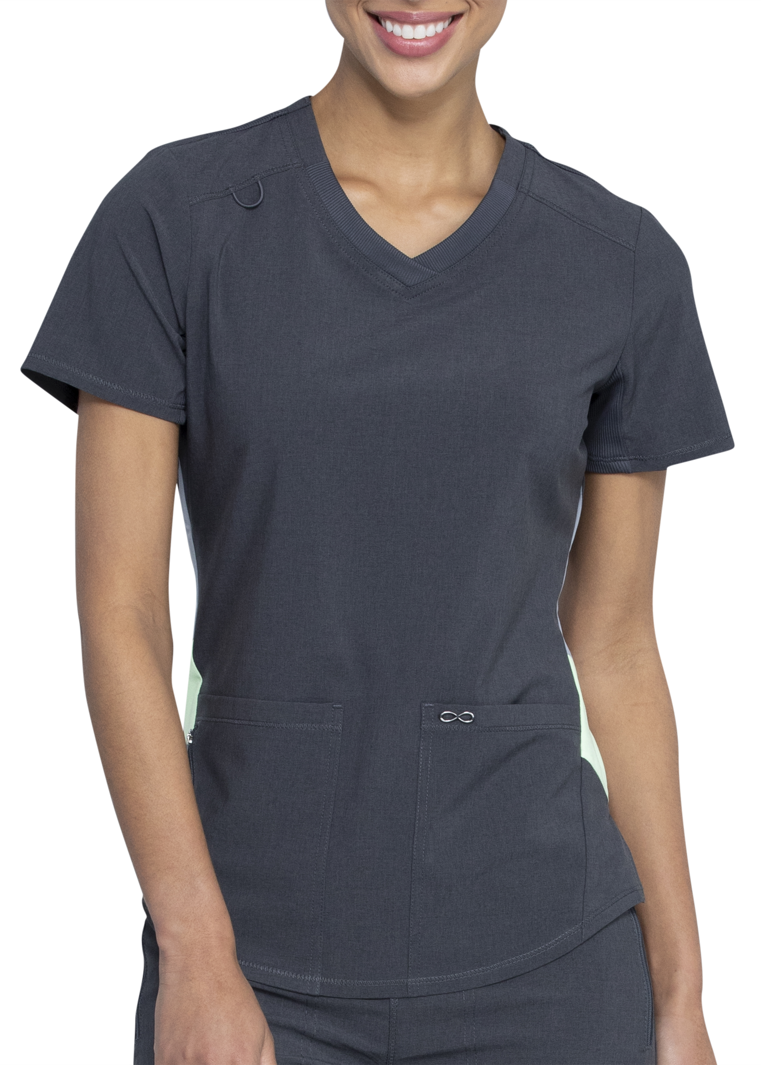 Infinity By Cherokee Limited Edition Color Block V-Neck Scrub Top