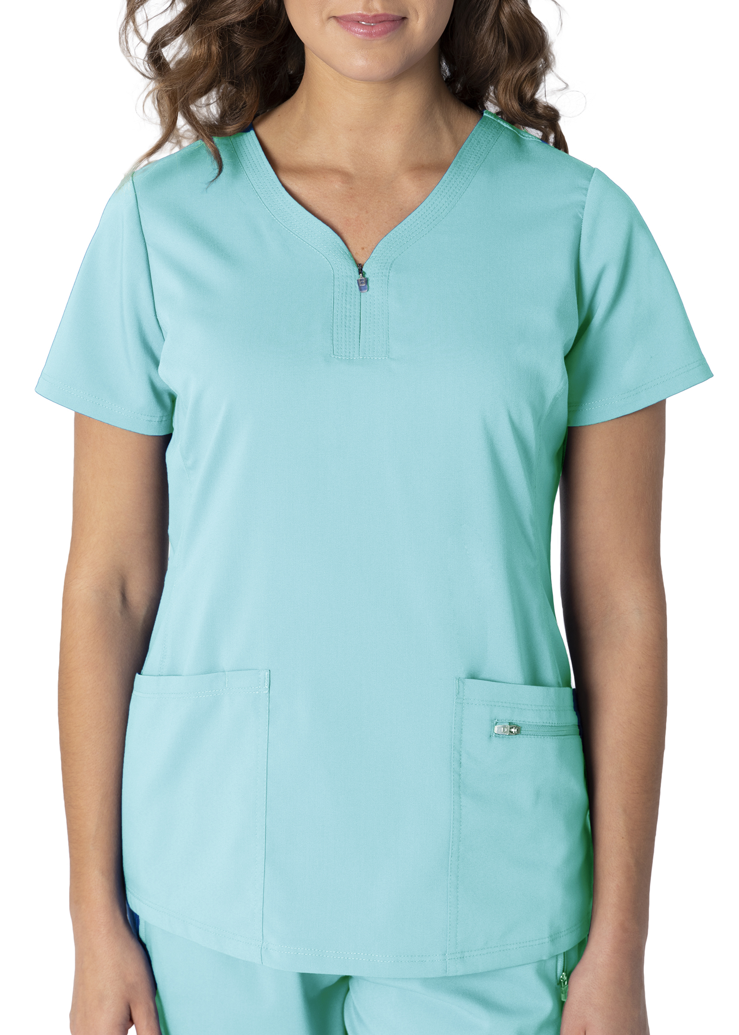 Healing Hands Purple Label Jeni 2 Pocket Zip Front Scrub Top