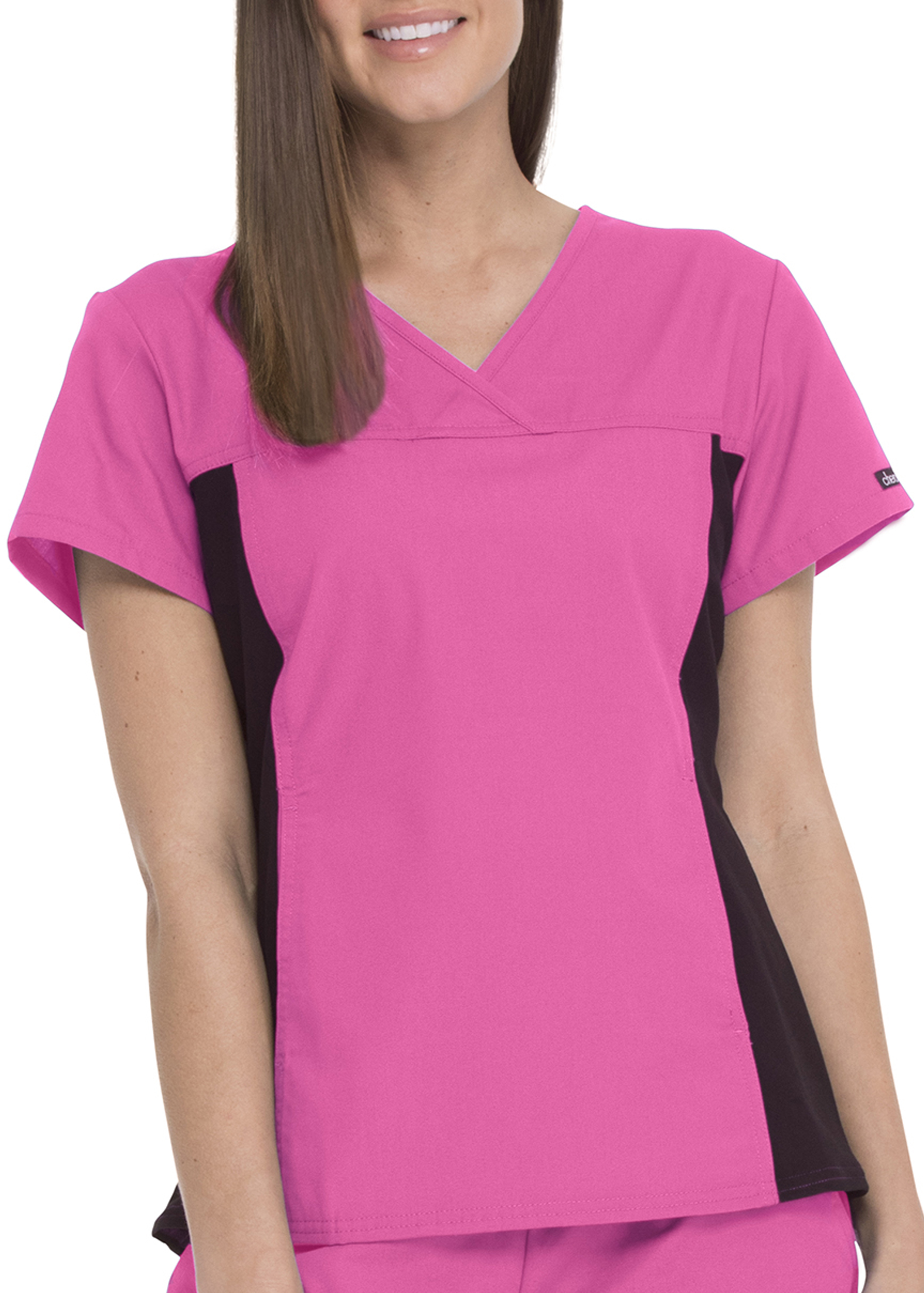 Cherokee V-Neck Knit Panel Scrub Top