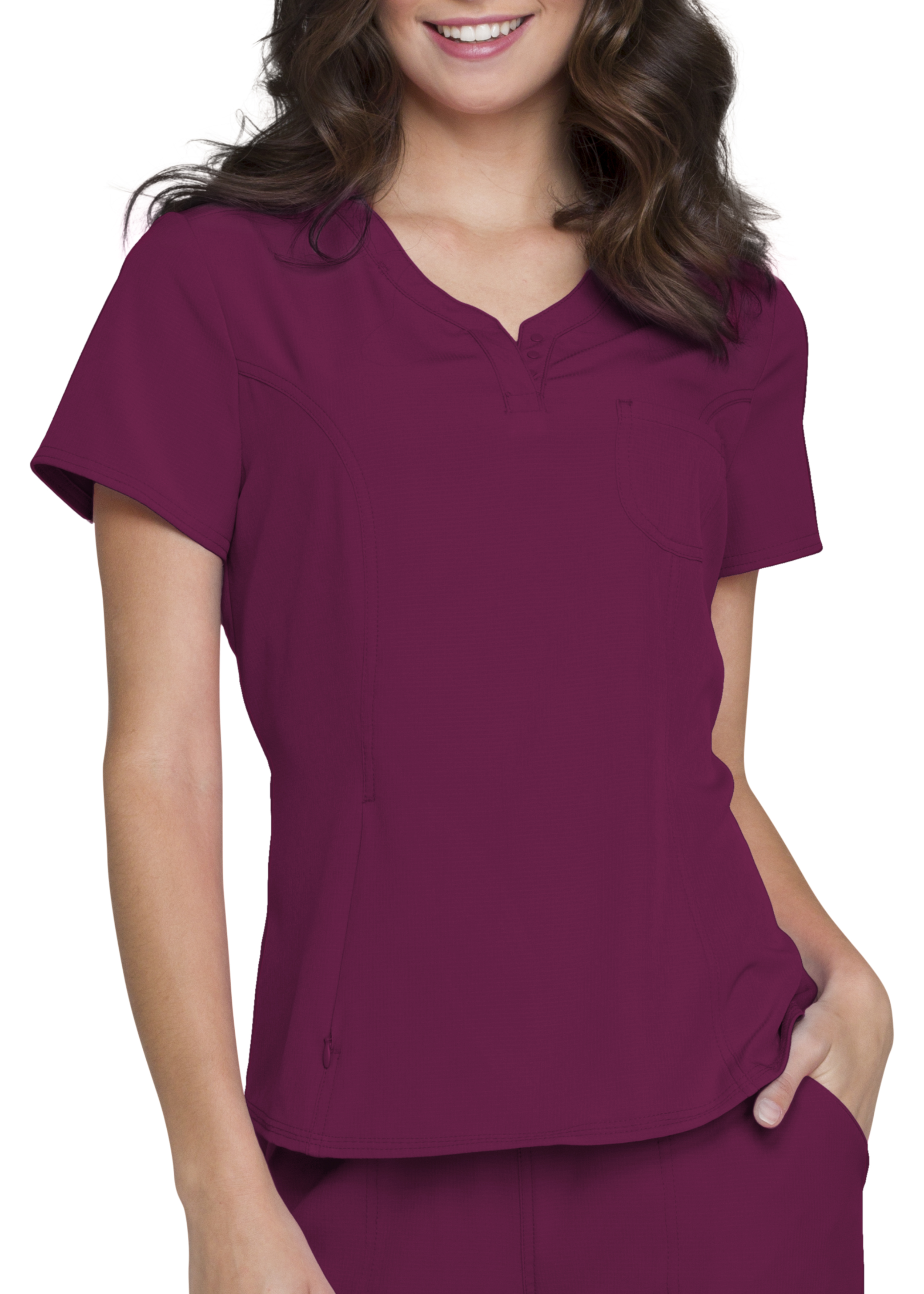 HeartSoul Roxy Henley V-Neck Scrub Top