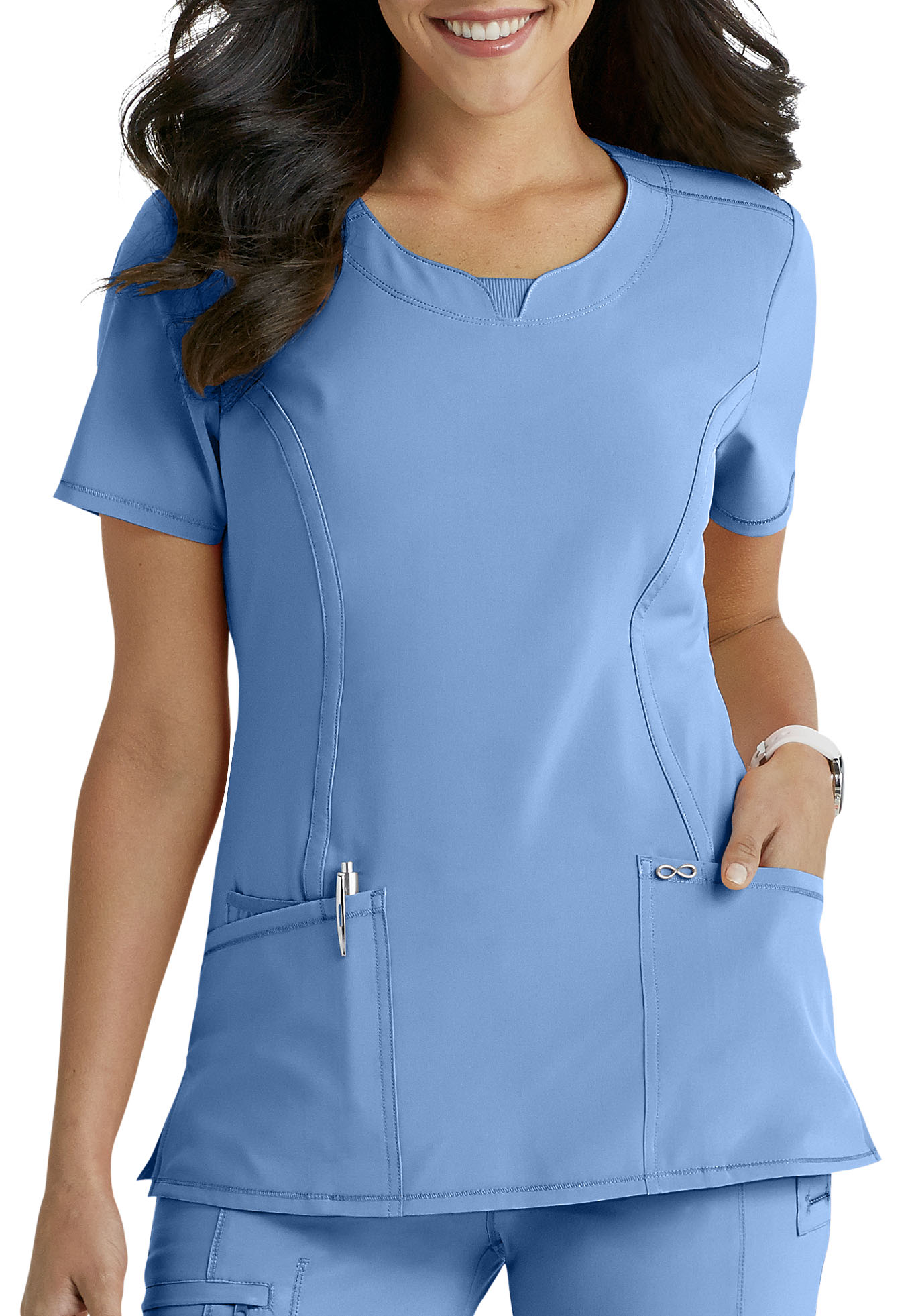 Infinity By Cherokee Round Neck Scrub Top With Certainty