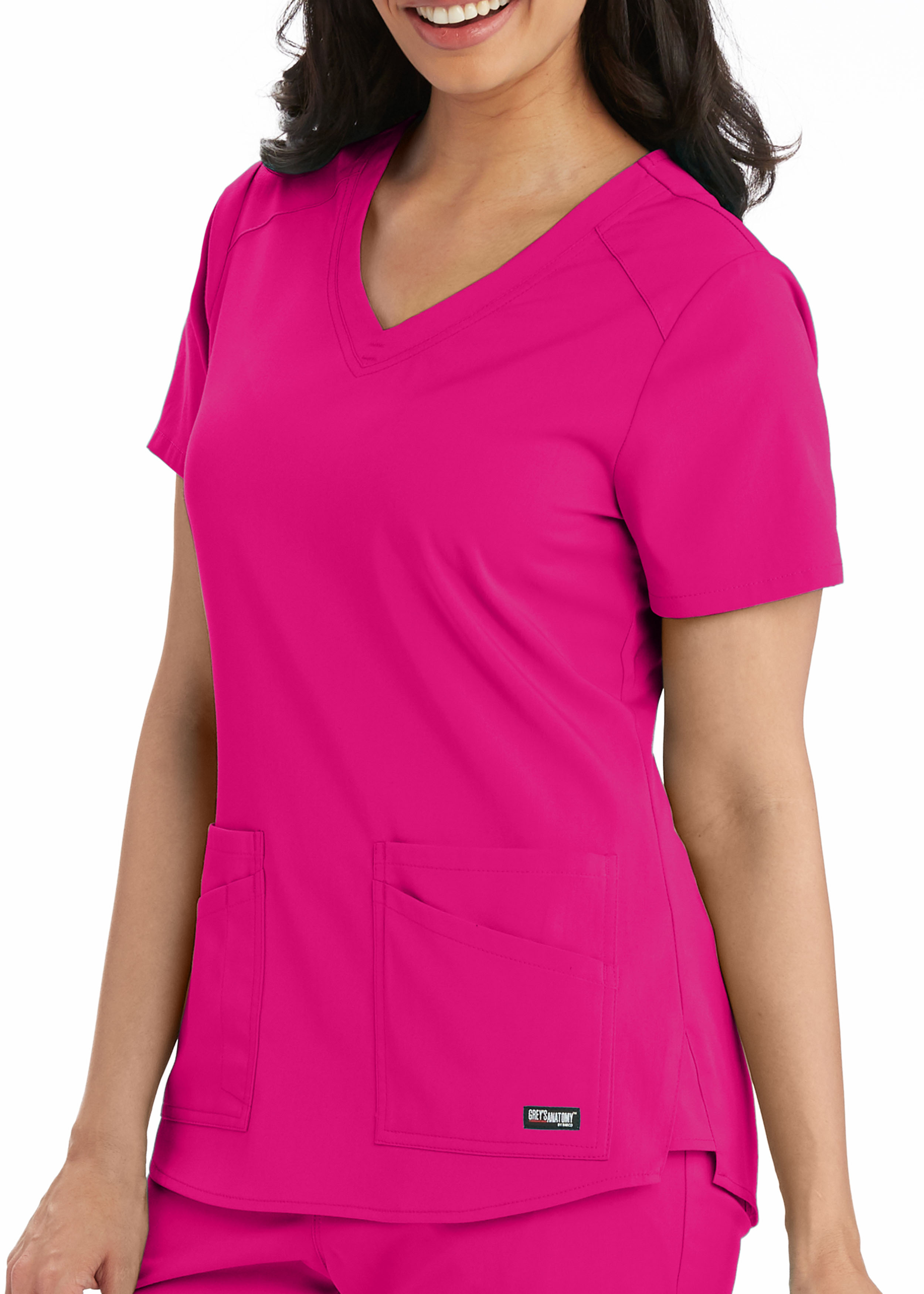 Grey's Anatomy Spandex Stretch Emma 4 Pocket V-Neck Scrubs Top