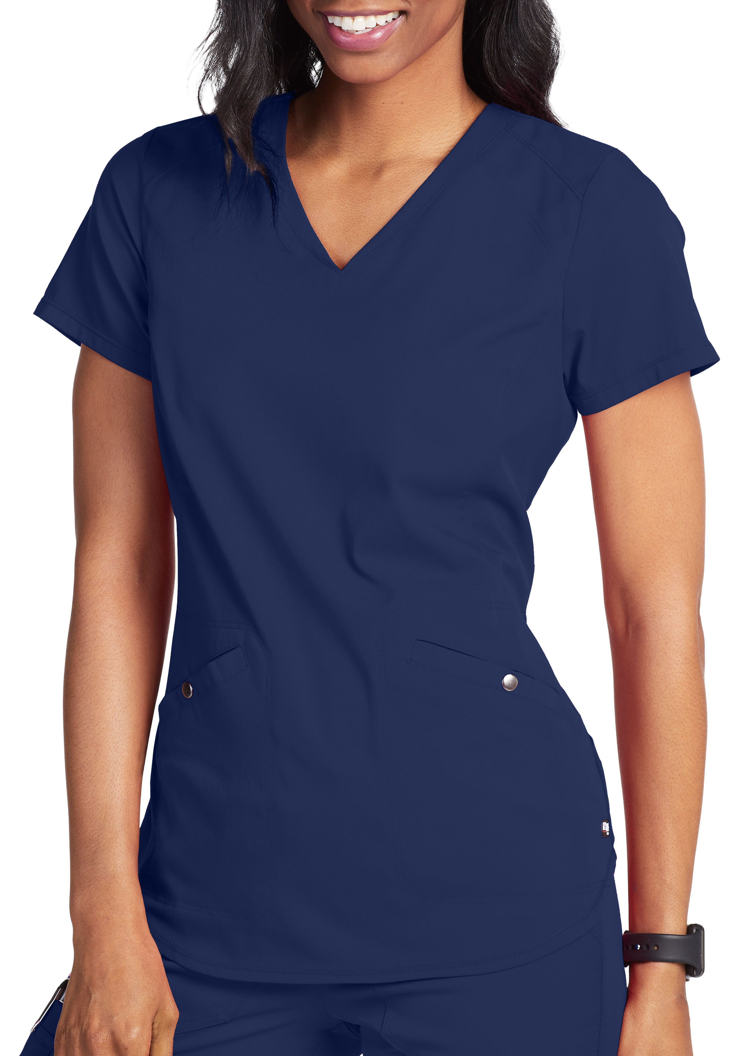 Grey's Anatomy Spandex Stretch Zoe 3 Pocket V-Neck Scrub Top