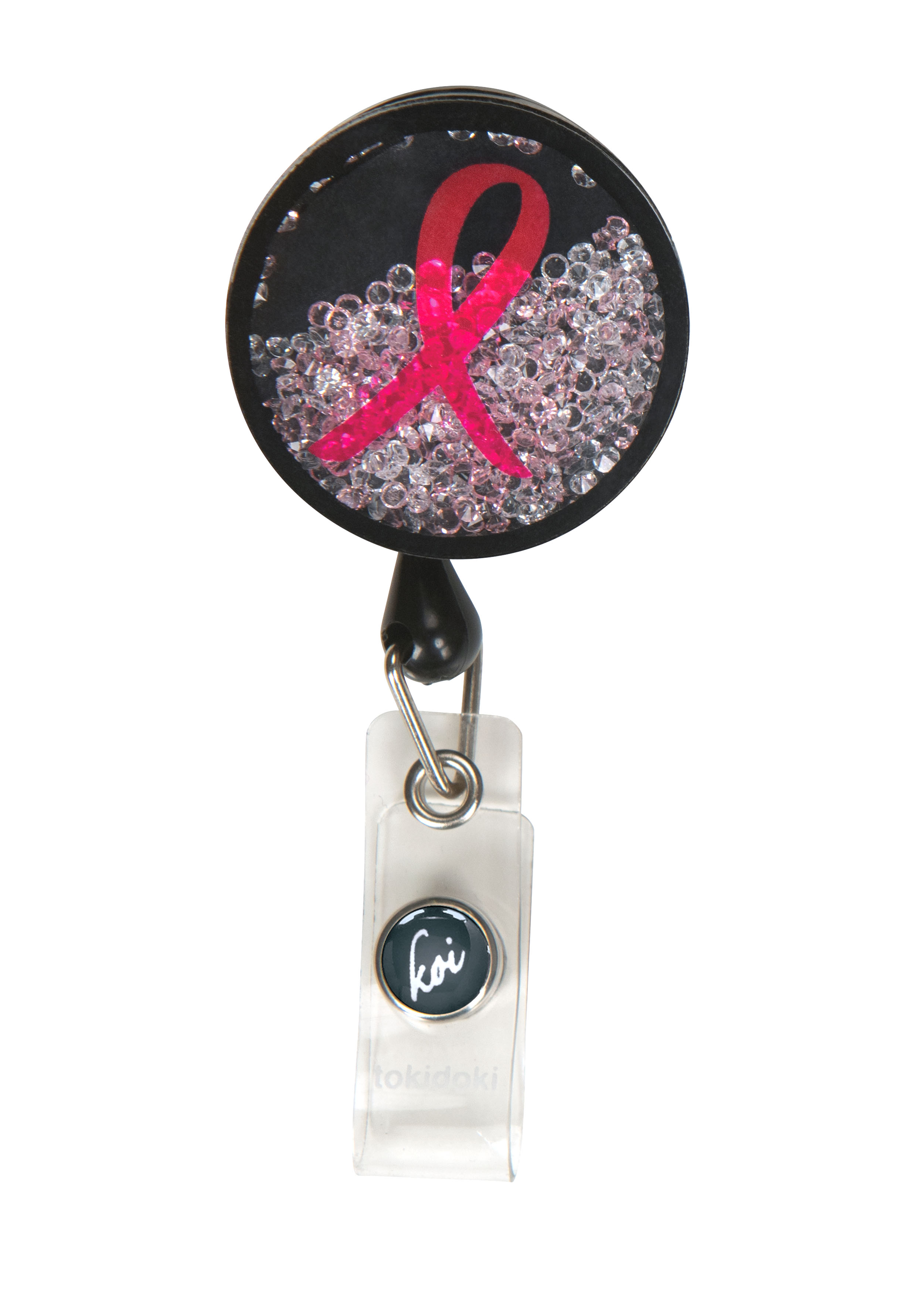 Koi BCRF Awareness Shaker Badge Holder