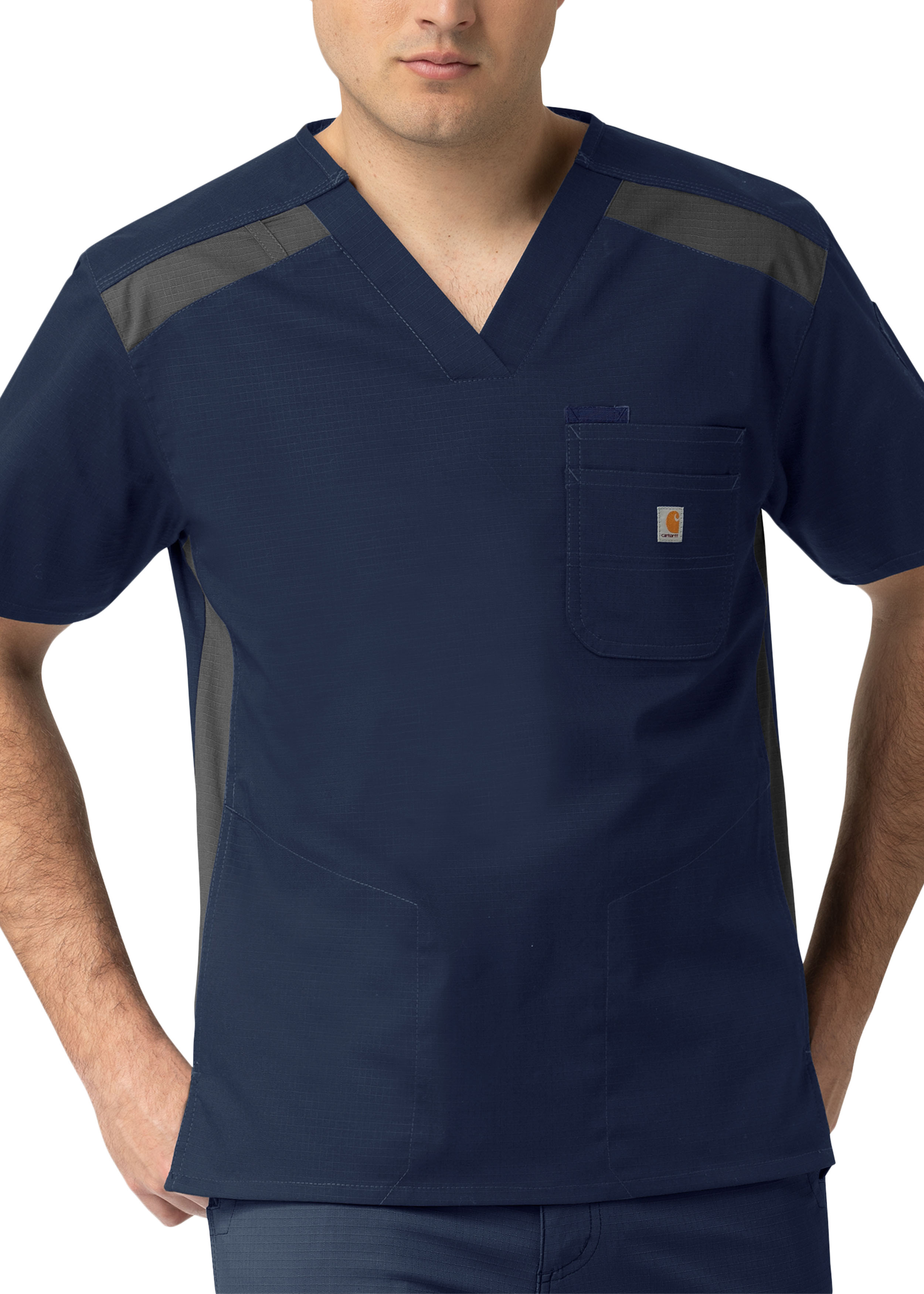 Carhartt Rugged Flex Men's V-Neck Color Block Scrub Top