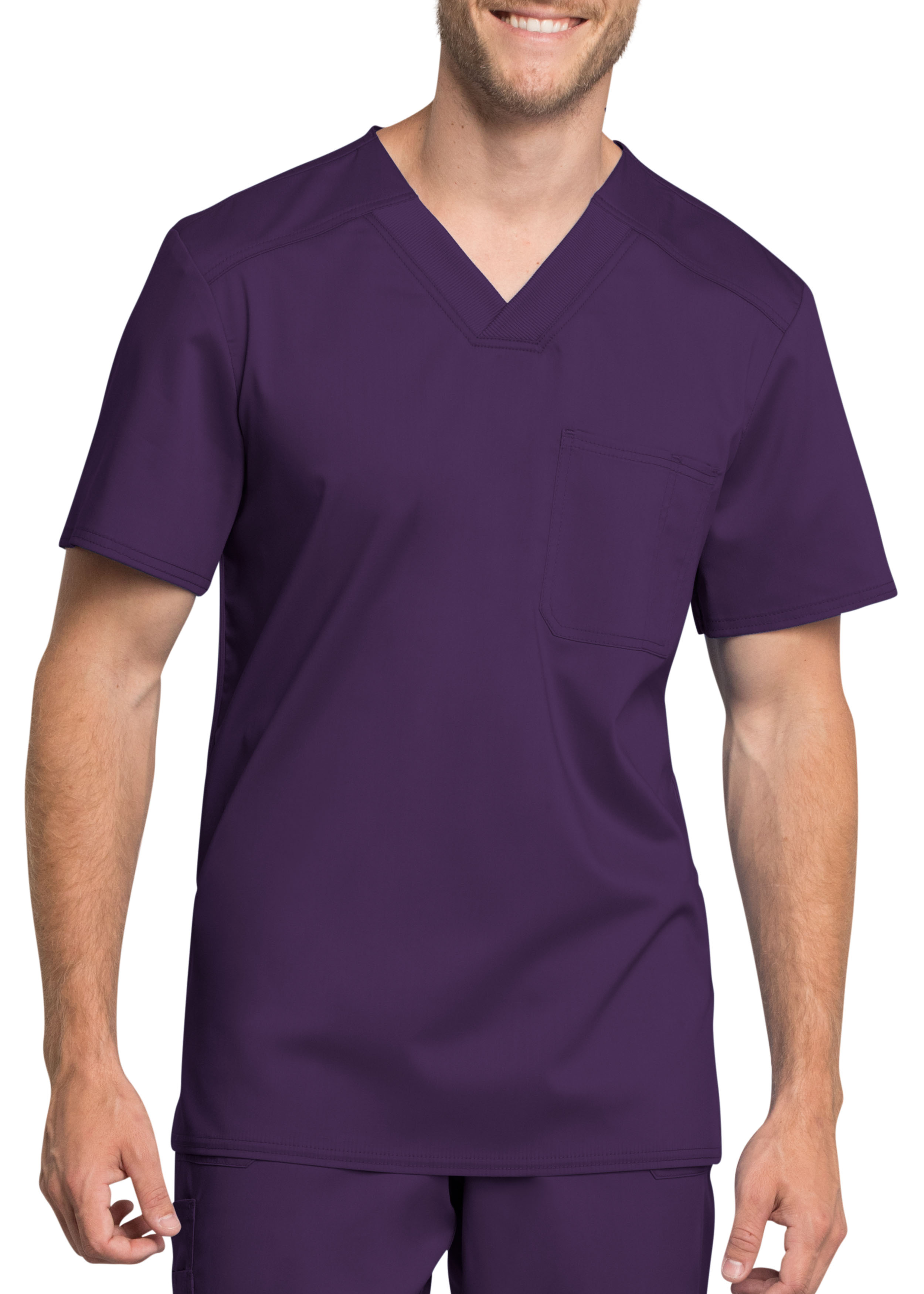 Cherokee Workwear Revolution Tech Men's Chest Pocket V-Neck Scrub Top With Certainty