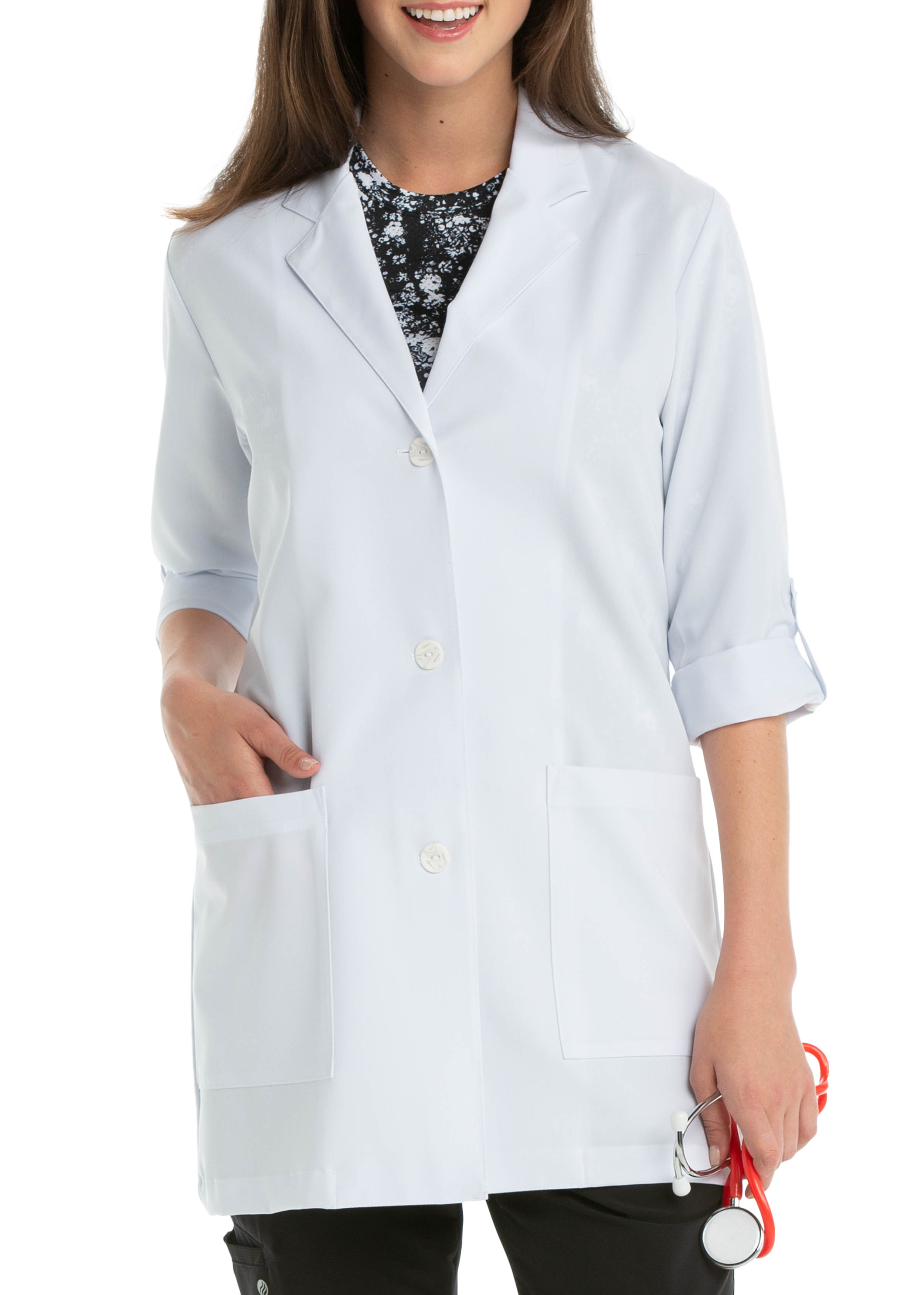 Grey's Anatomy Signature Women's 31 Inch 3/4 Roll Tab Sleeve Lab Coats