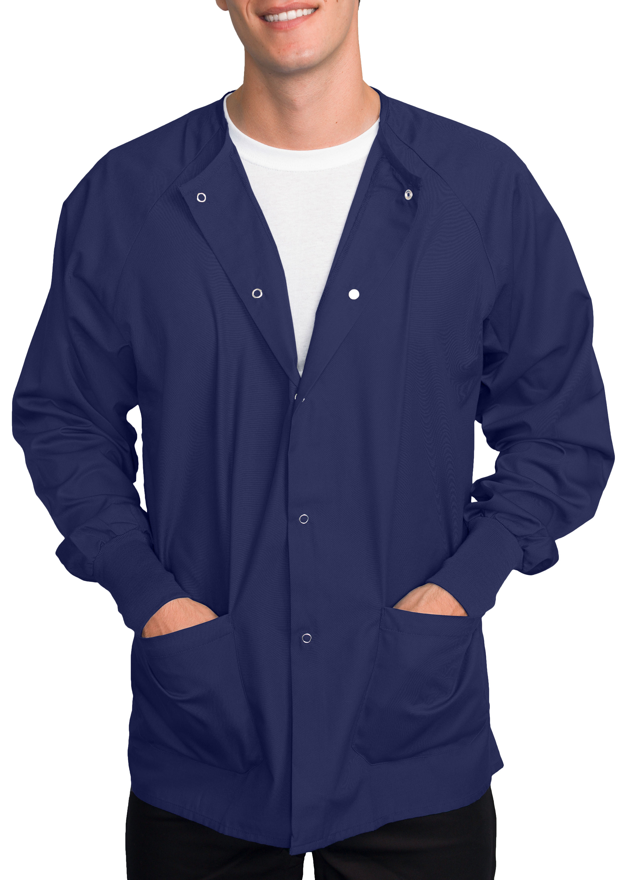 Classic by LifeThreads Unisex Snap Front Warm Up Solid Scrub Jacket