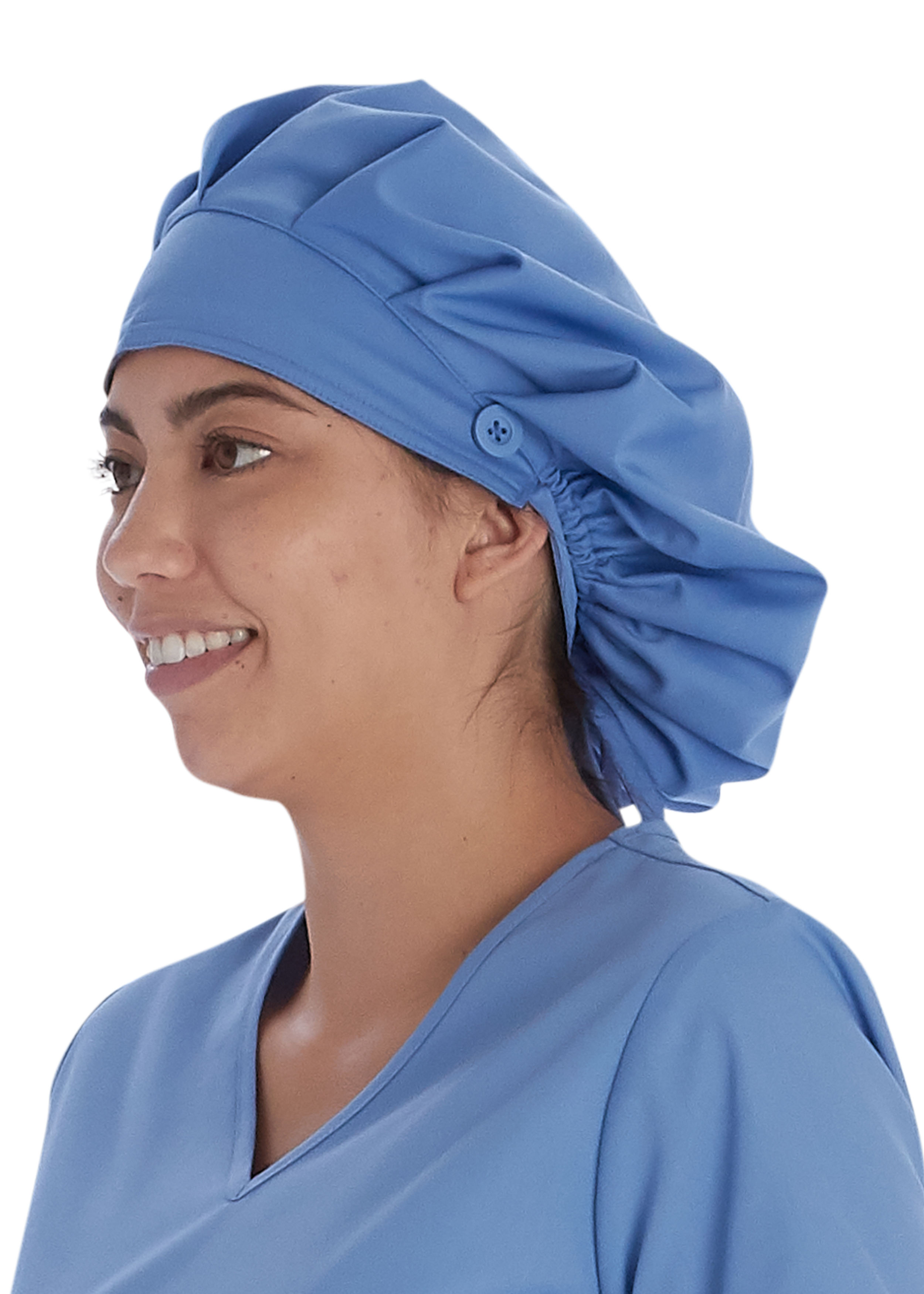 Vital Threads Unisex Bouffant Scrub Cap with Button Feature