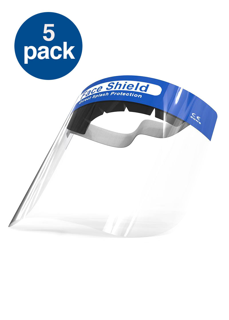 5-Pack Clear Protective Face Shields