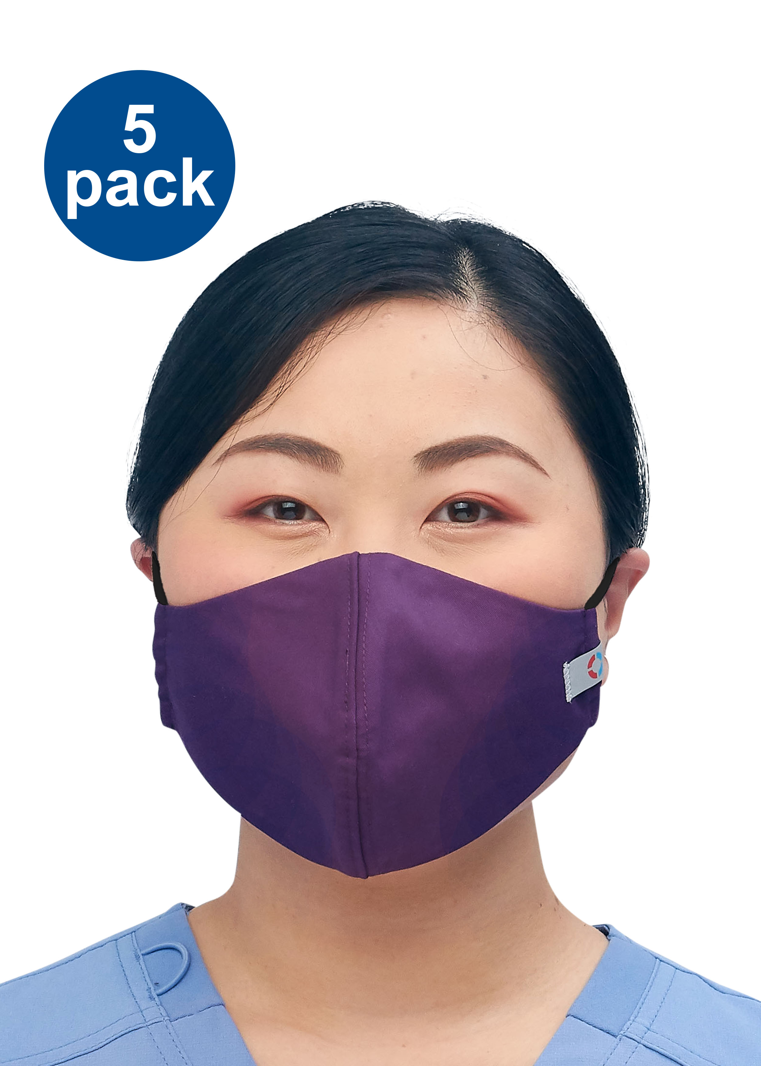 Cherokee Workwear Revoluton Tech Set of 5 3-Layer Face Mask with Pouch +Certainty