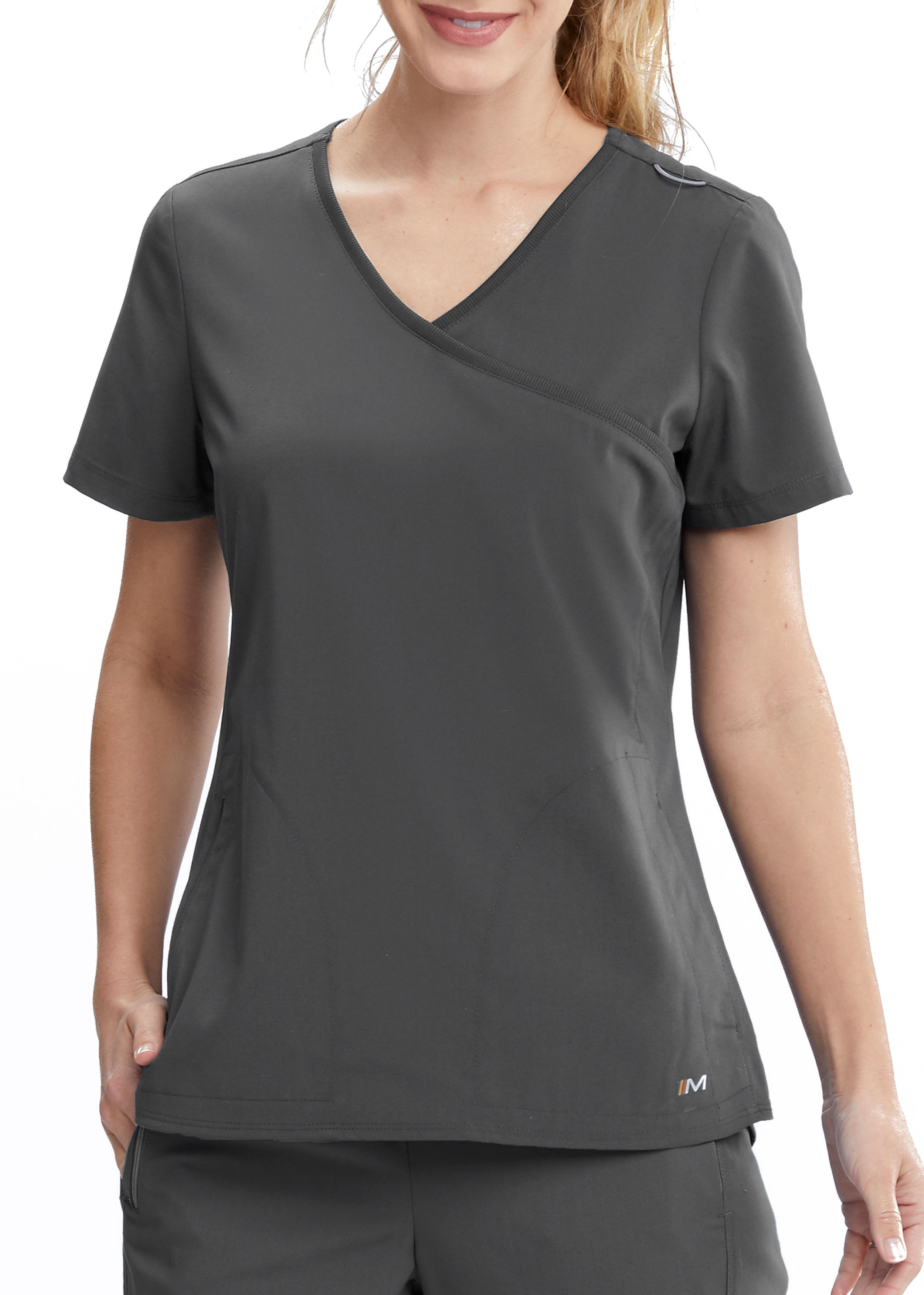 Motion by Barco 2 Pocket Mock Wrap Scrub Top