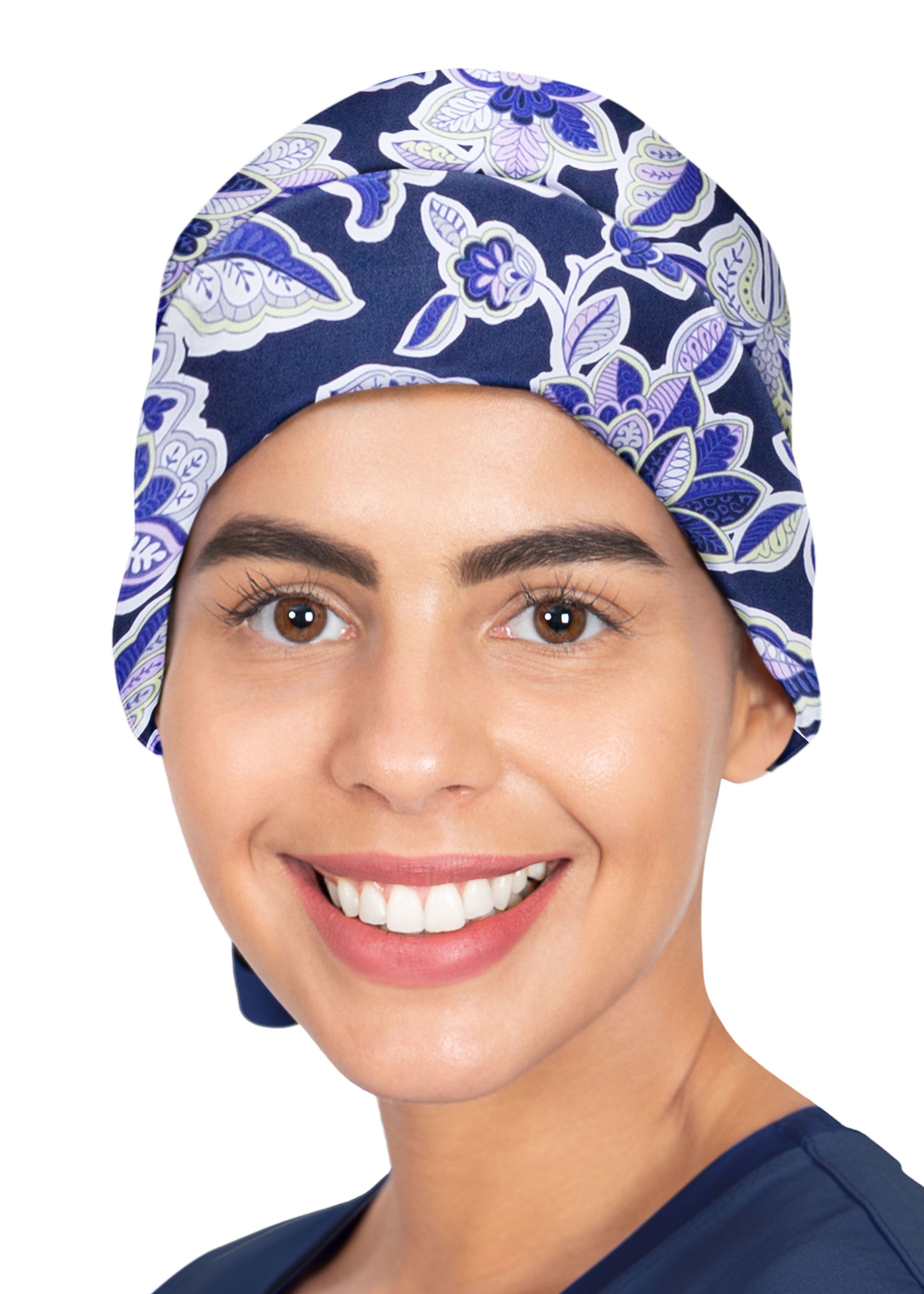 Healing Hands Sloan Folklore Floral Bouffant Print Scrub Cap