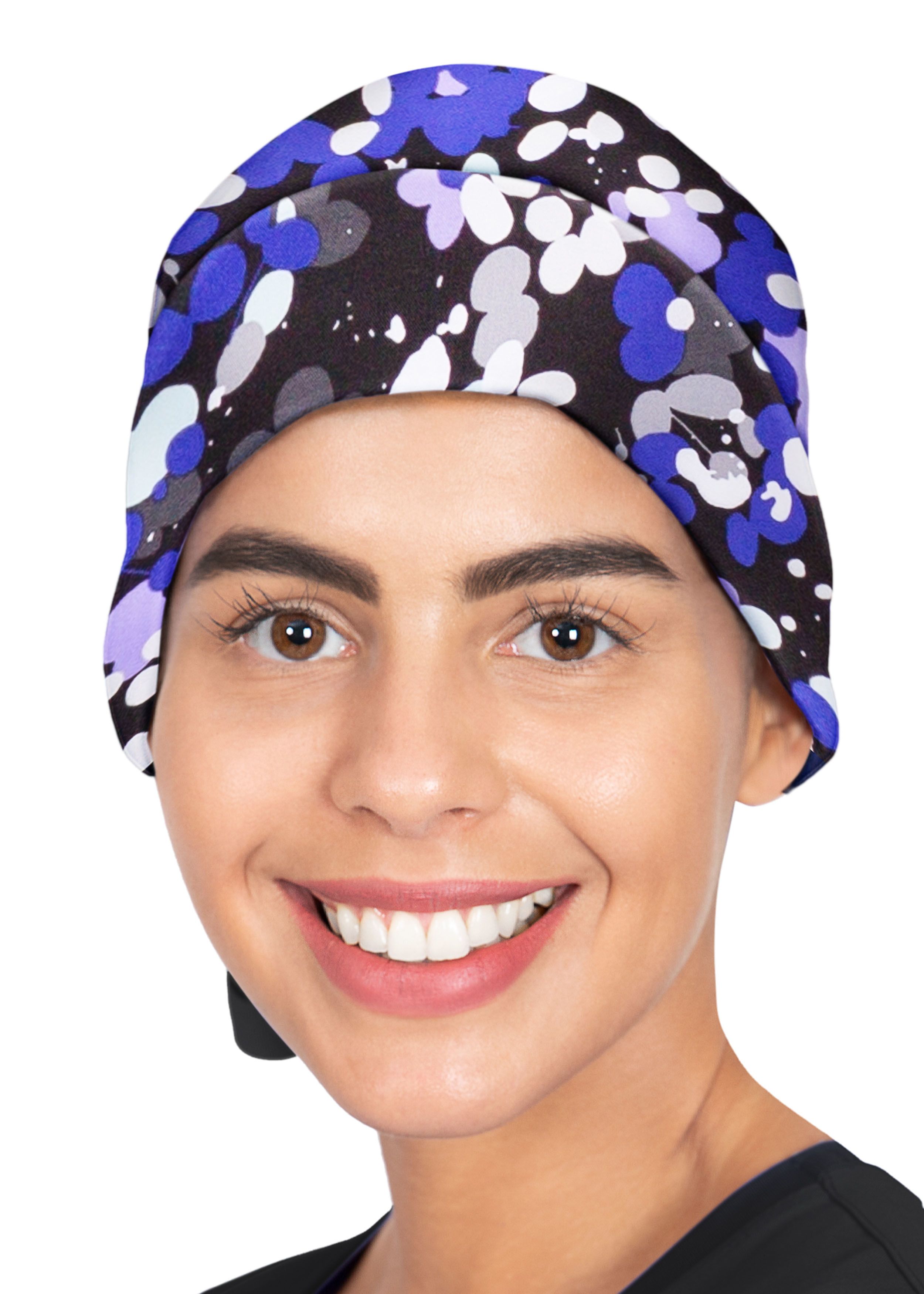 Healing Hands Sloan Splash of Color Bouffant Print Scrub Cap