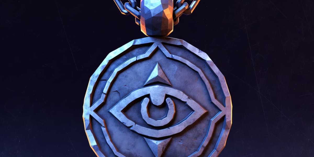 An amulet of proof against detection, glowing with protective magic