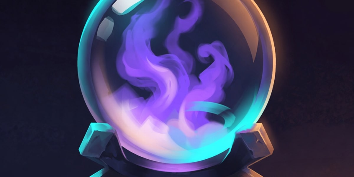 A crystal ball swirling with arcane energy