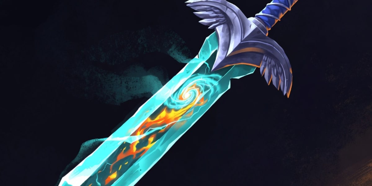 The Blade of Quintessence, a magical sword radiating otherworldly energy