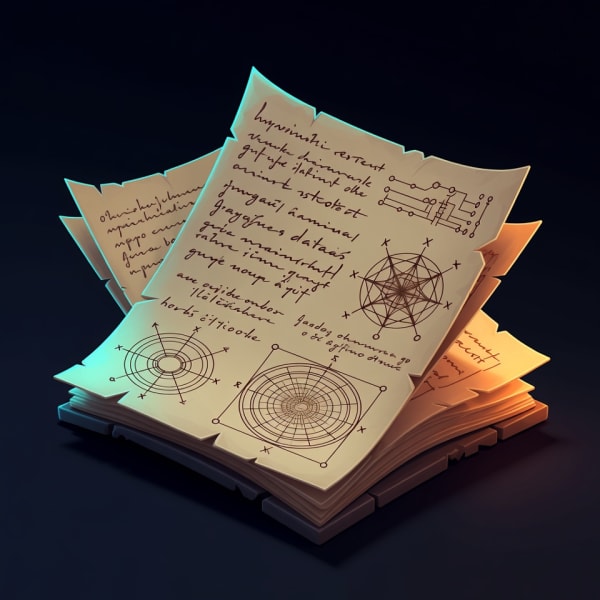 A stack of annotated pages suggesting scattered campaign notes becoming usable knowledge