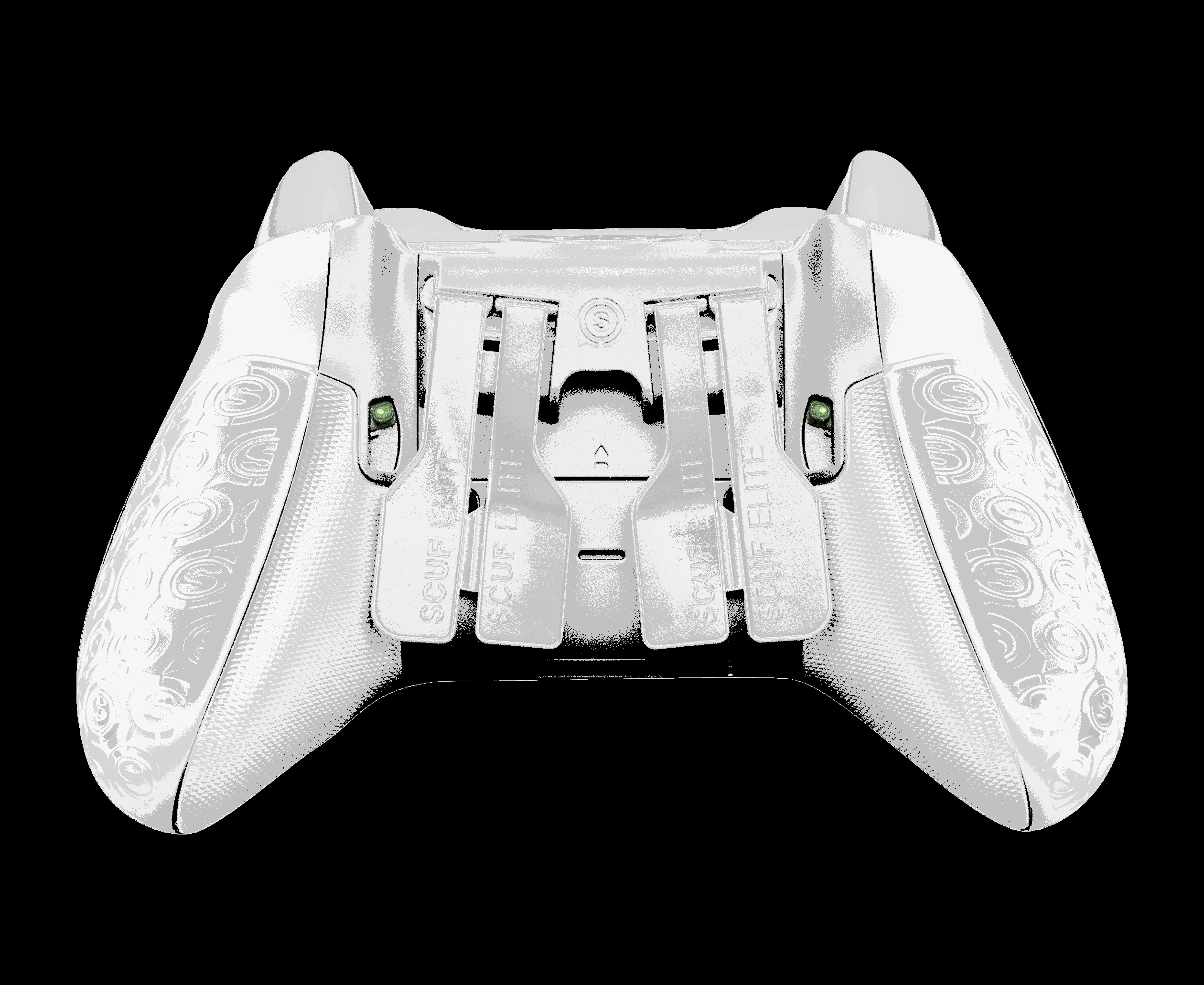 Back of the controller showing paddles (extra buttons).