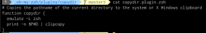 A photo of the copydir plugin for oh-my-zsh with functions