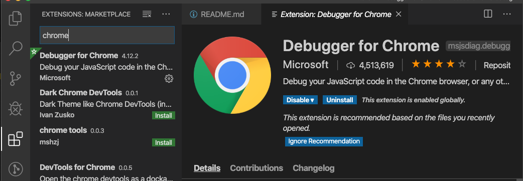 chrome debugger extension