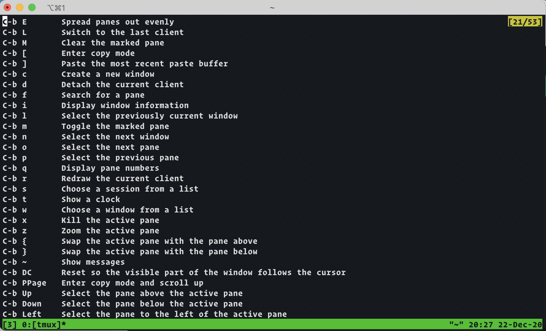 tmux shortcuts