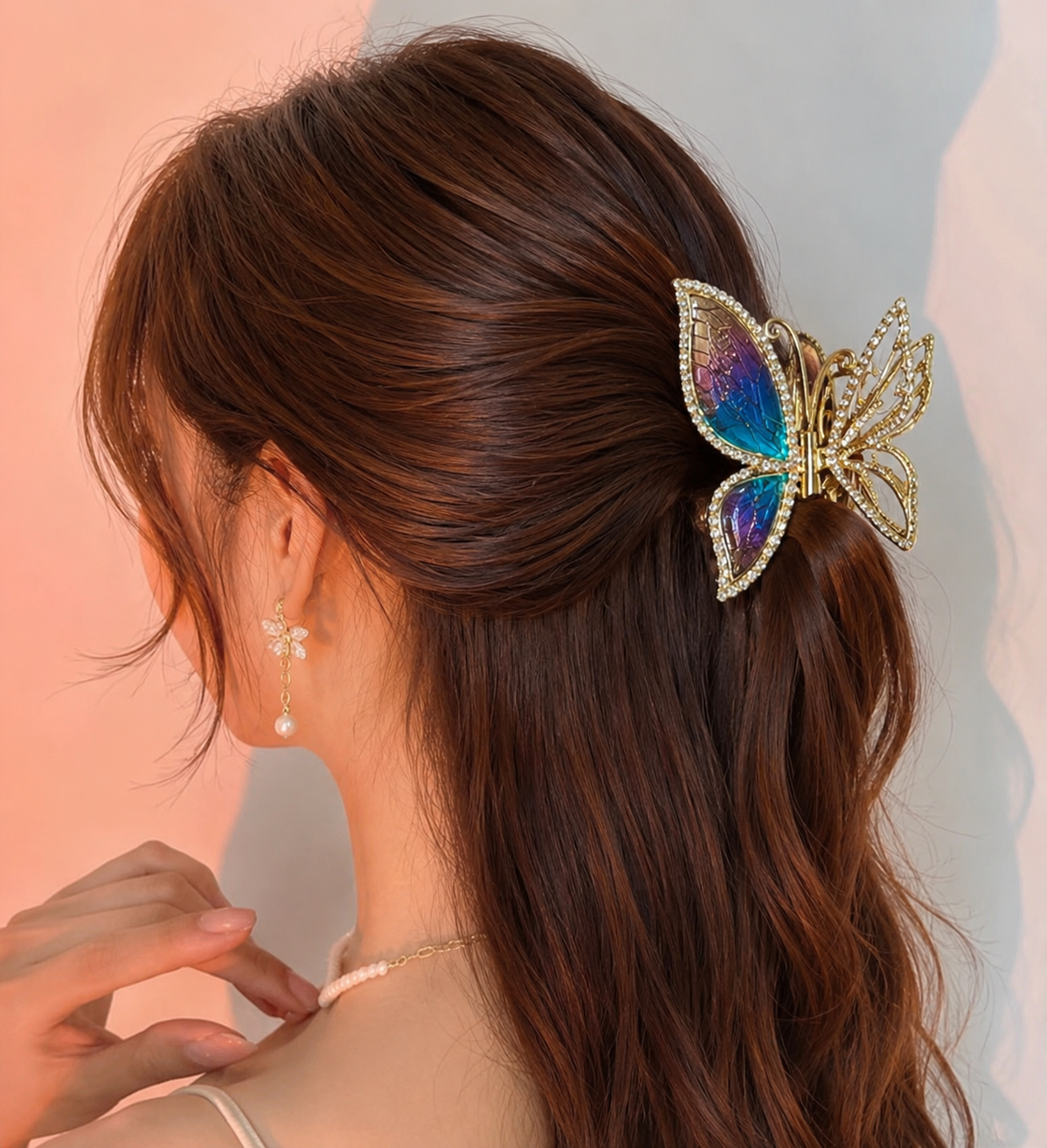 Aurora Butterfly Metal Hair Claw Clip 3
