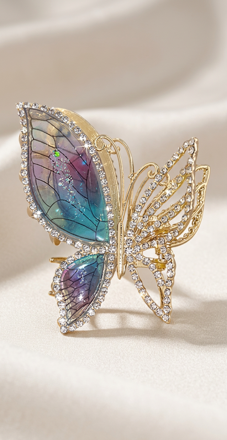 Aurora Butterfly Metal Hair Claw Clip 2