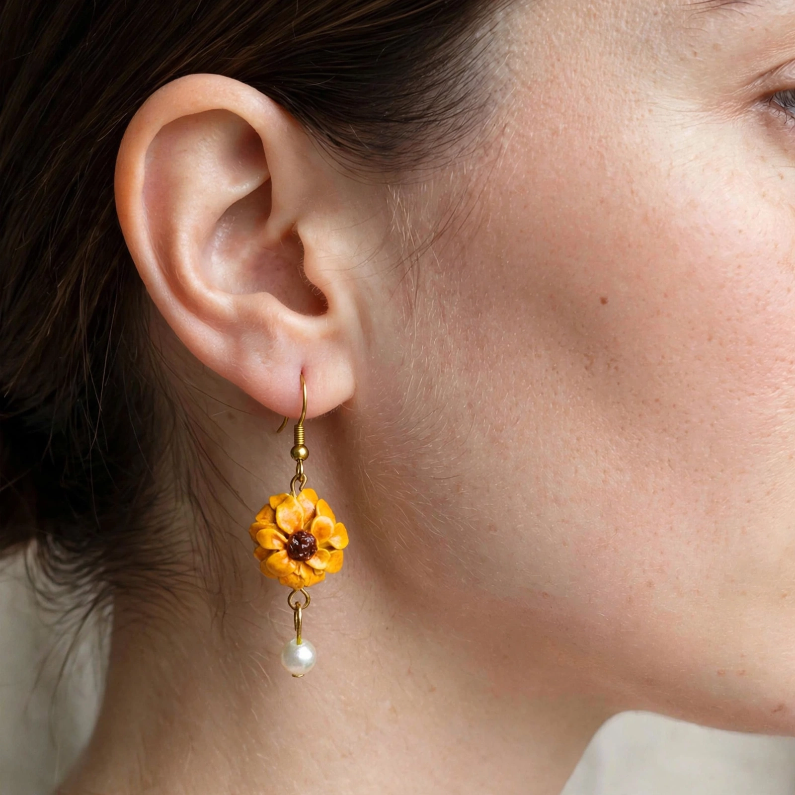 🌼 Golden Bloom Pearl Earrings 3
