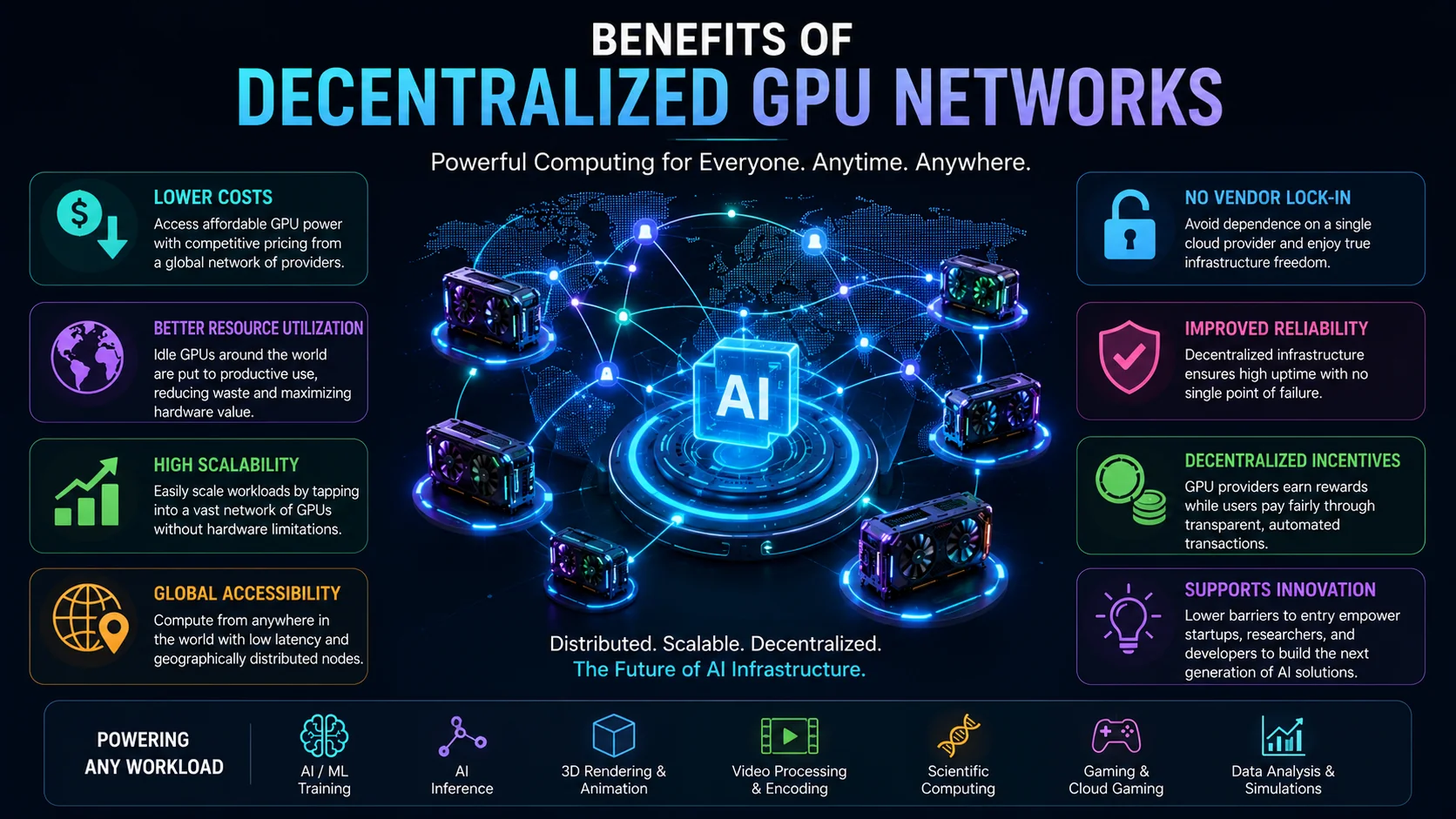 decentralized gpu networks benefits infographic