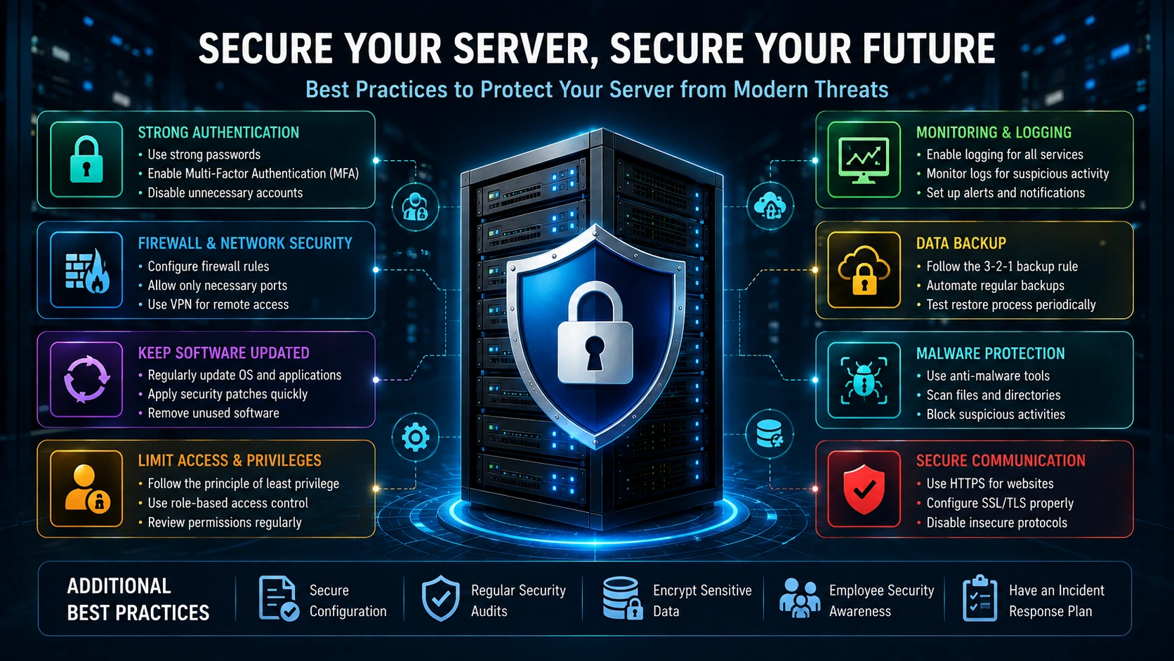 Server Security Best Practices Infographic
