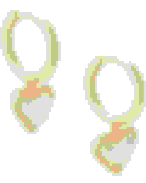 Arie Heart Huggie Earring, Gold/White Mother-of-Pearl