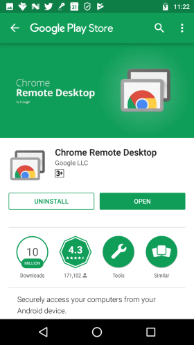 Chrome Remote Desktop App