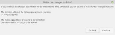 Write the changes to disks