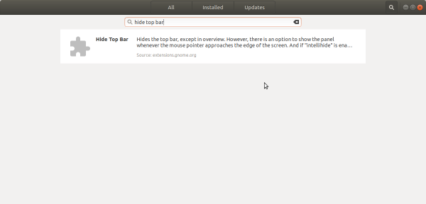 Ubuntu ‣ Software Hide Top Bar