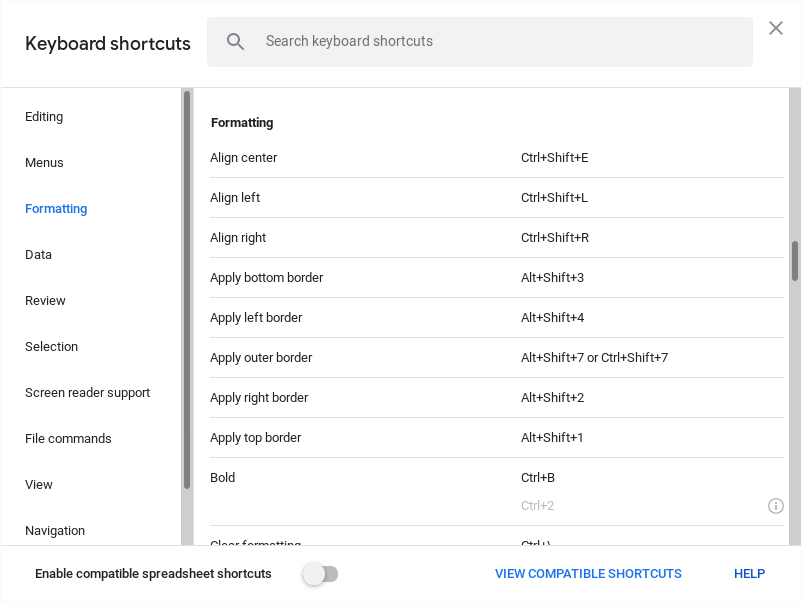 Keyboard Shortcuts