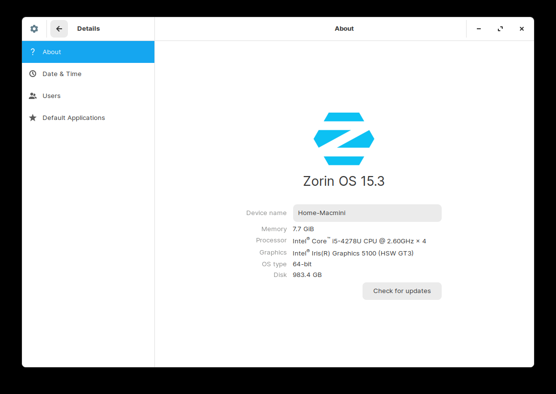 Zorin OS - Mac mini