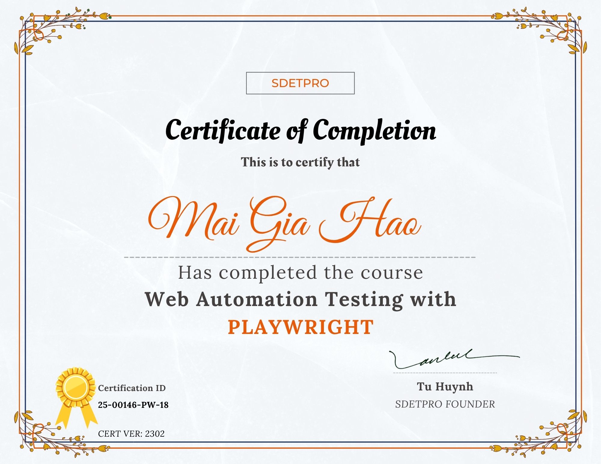 Certification Image