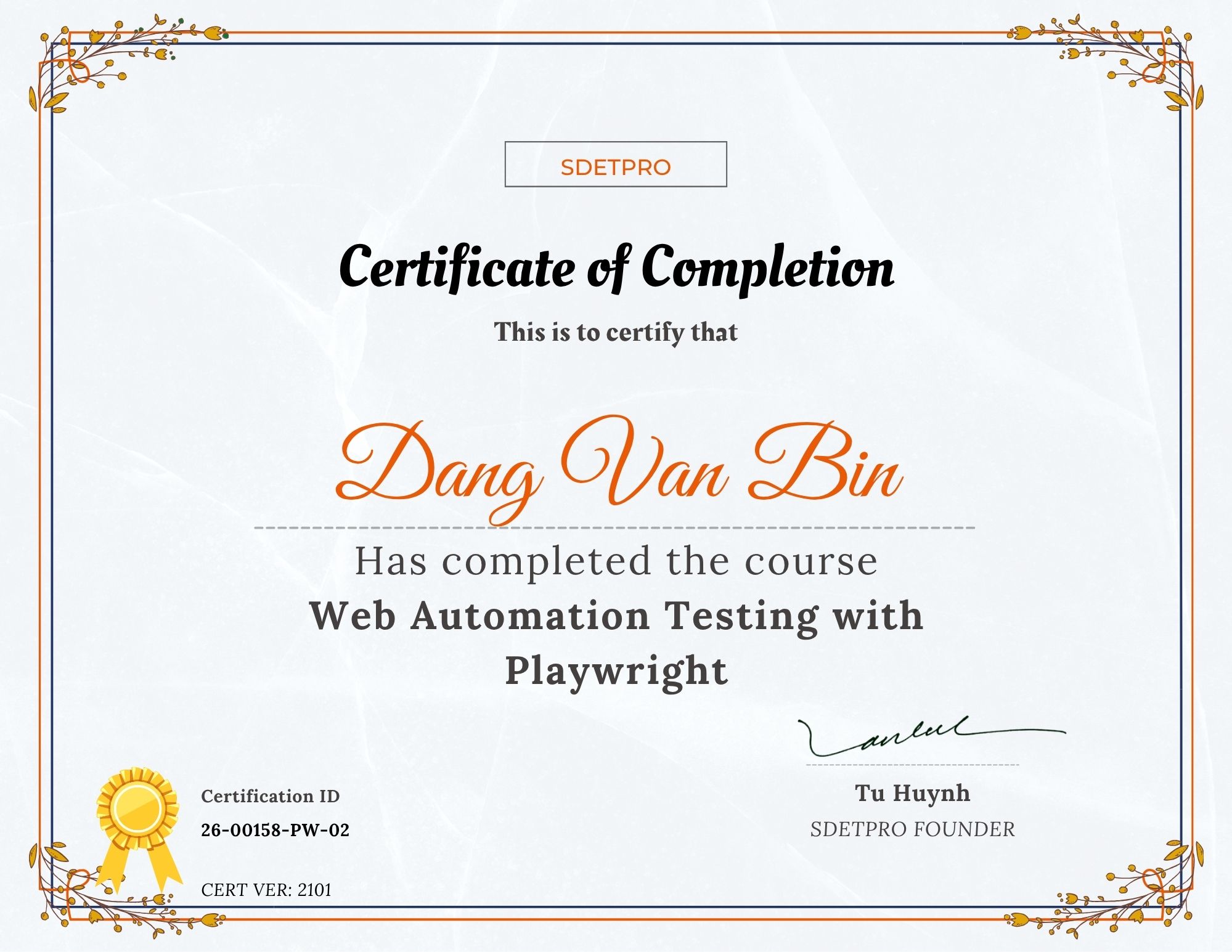 Certification Image